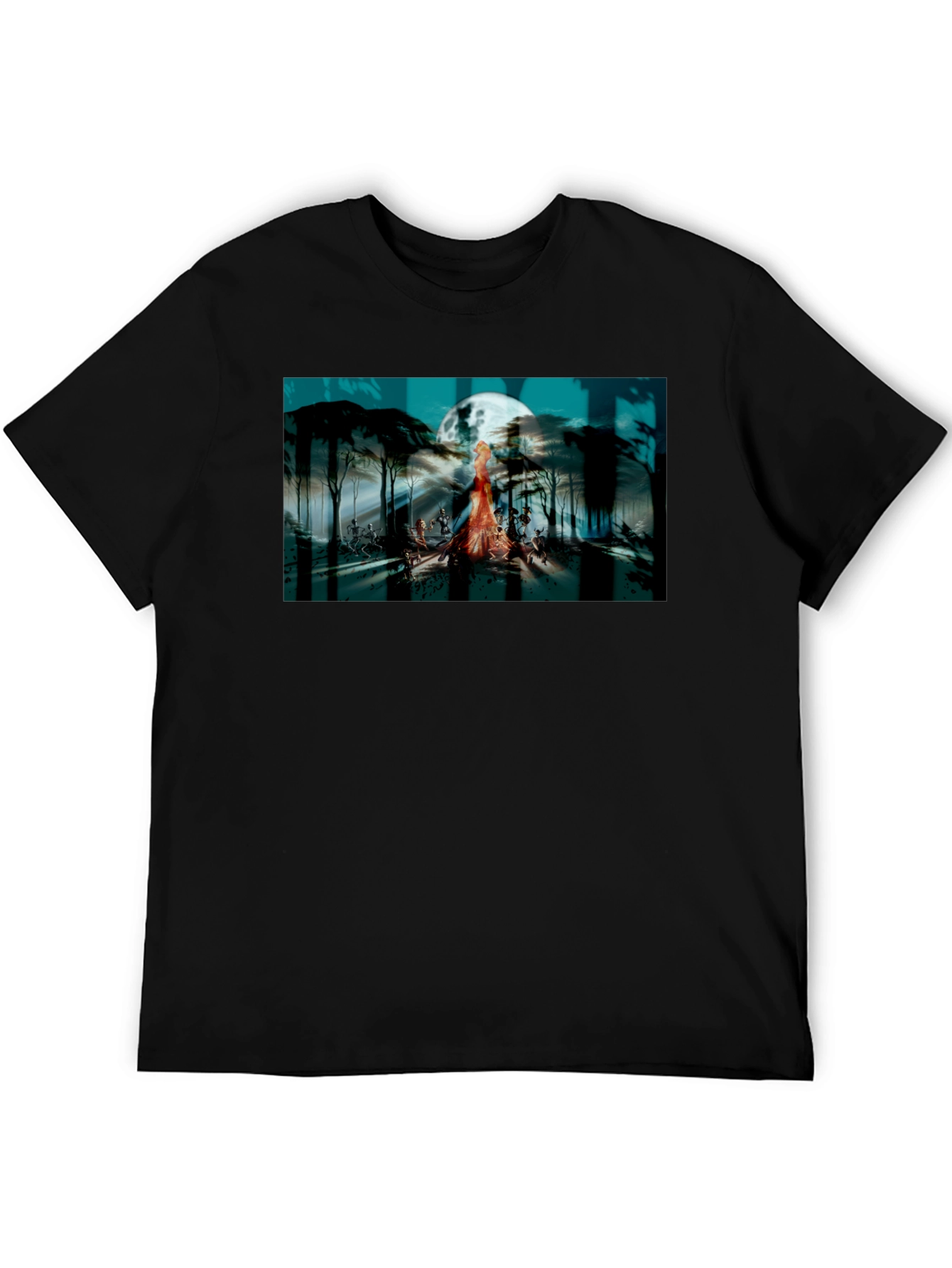 Eerie Moonlit Gathering Graphic T-Shirt