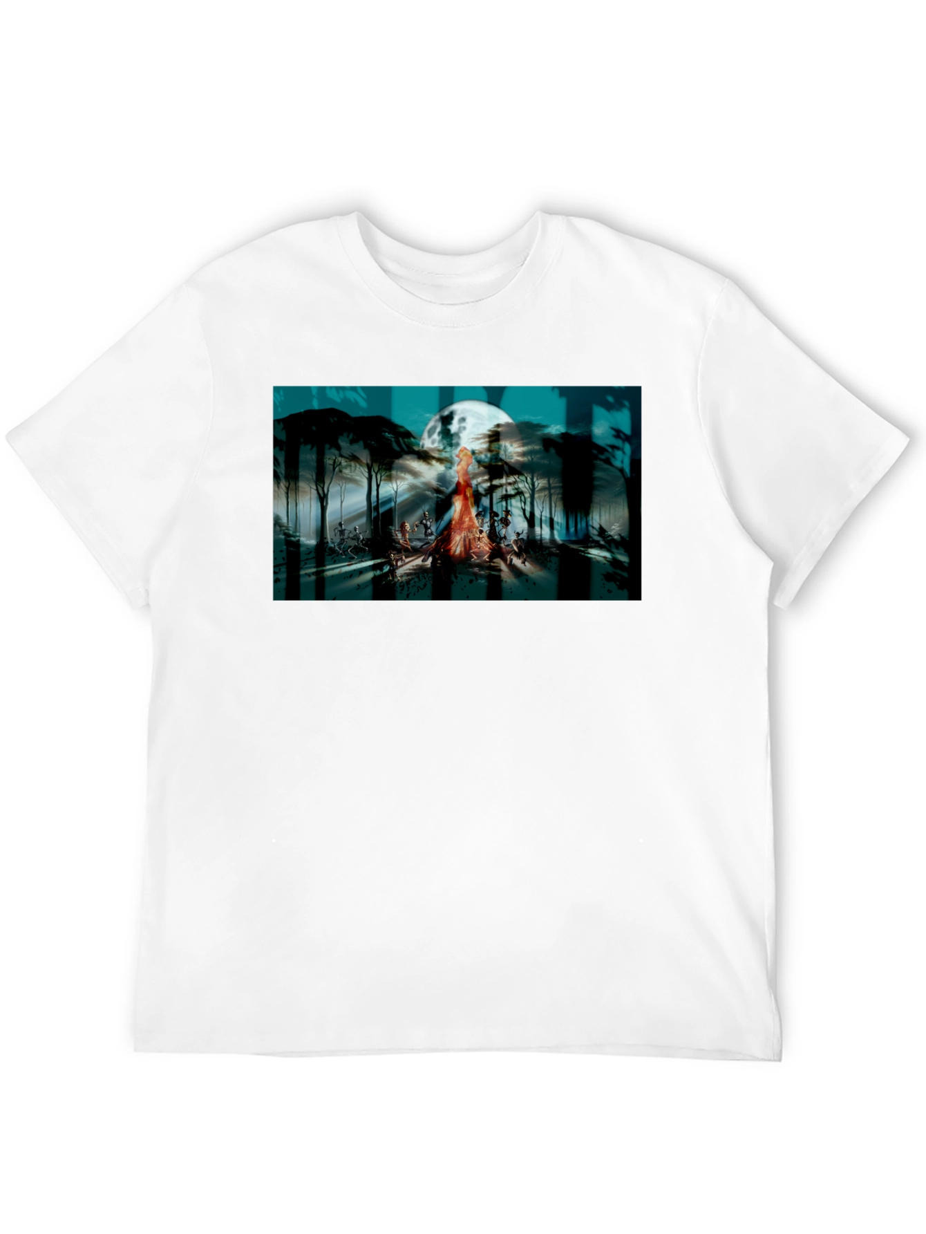Eerie Moonlit Gathering Graphic T-Shirt