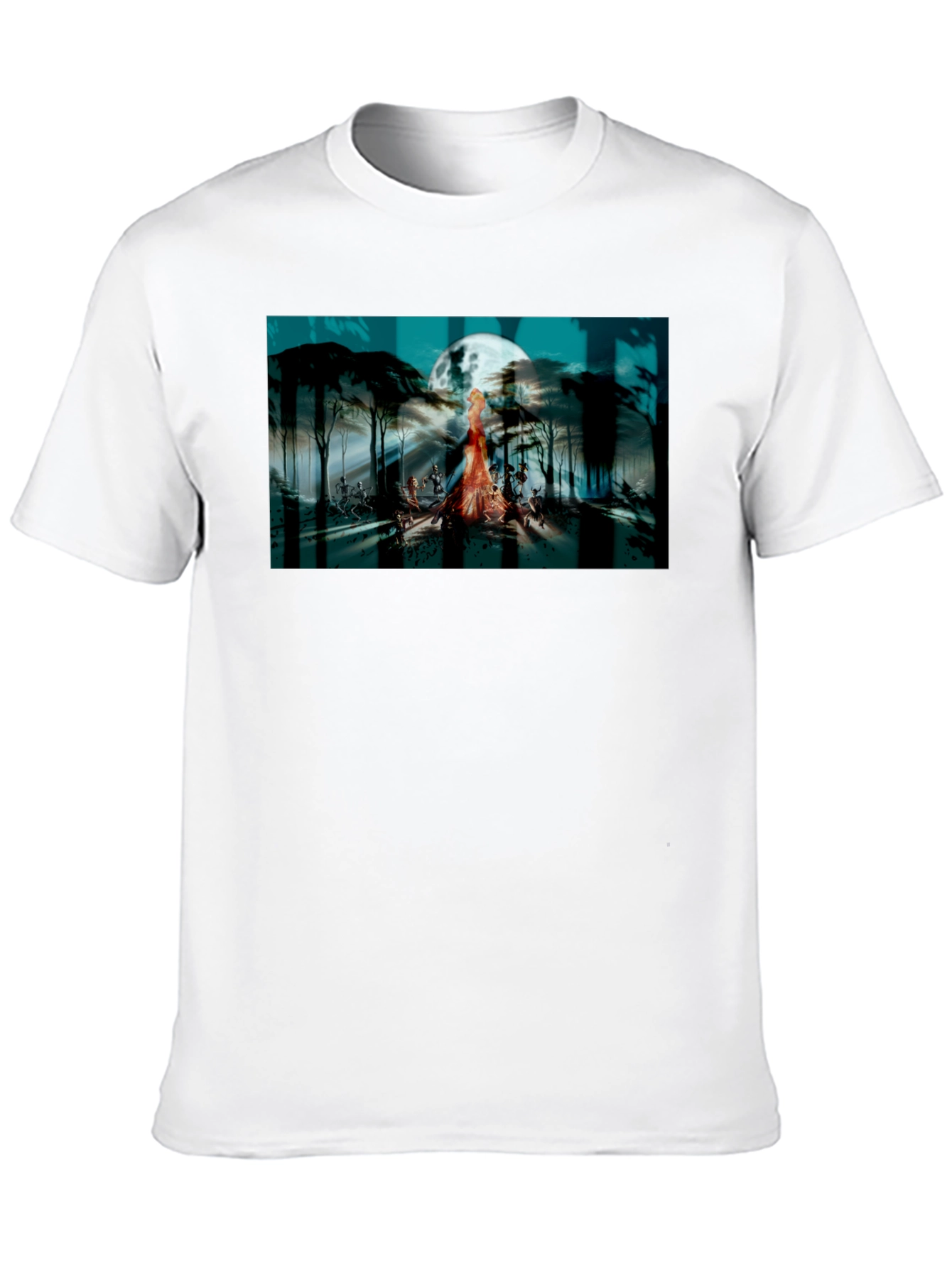 Eerie Moonlit Gathering Graphic T-Shirt