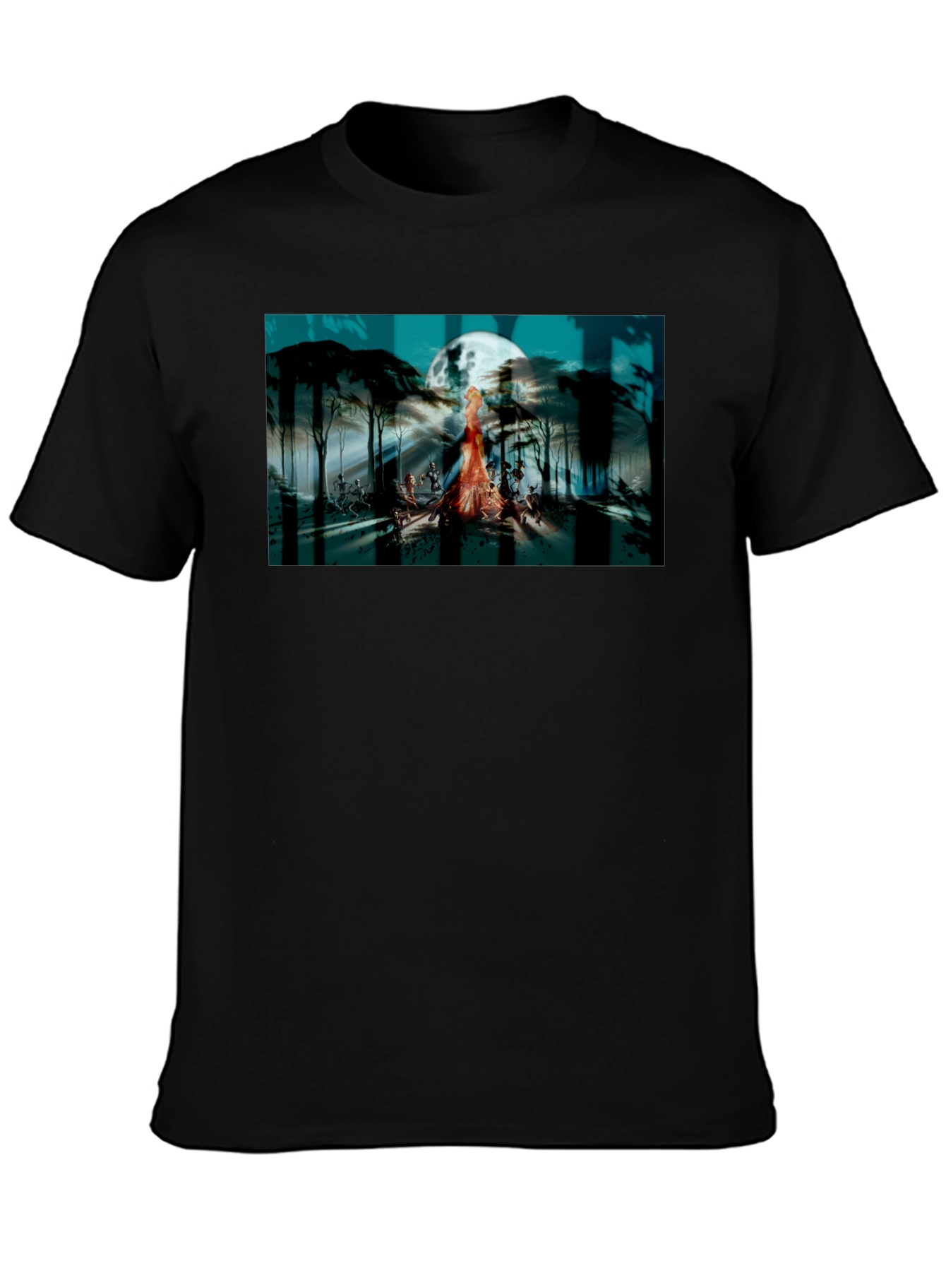 Eerie Moonlit Gathering Graphic T-Shirt