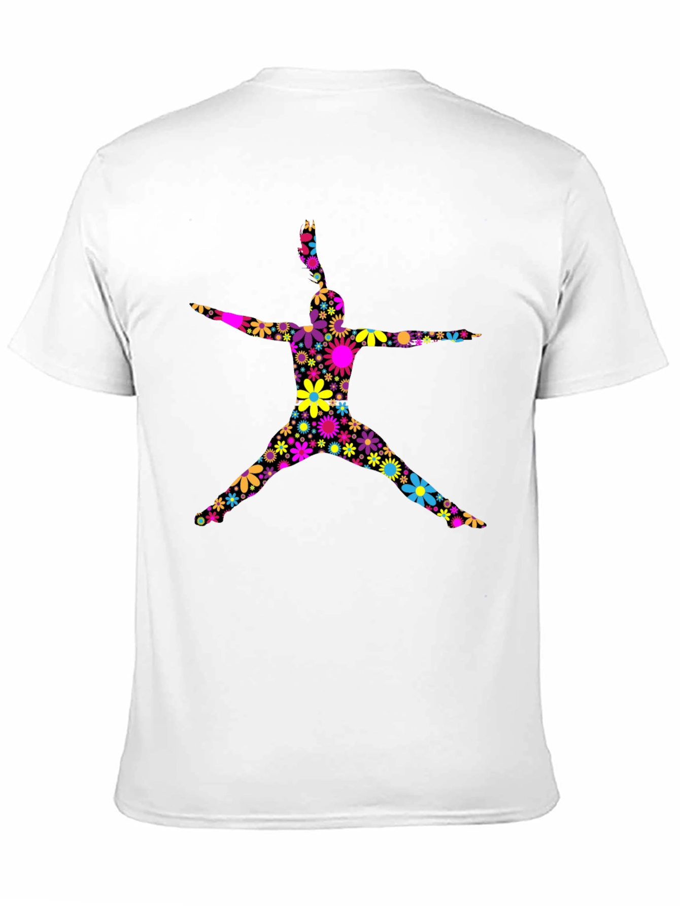 Floral Silhouette Graphic T-Shirt - Black Cotton Blend