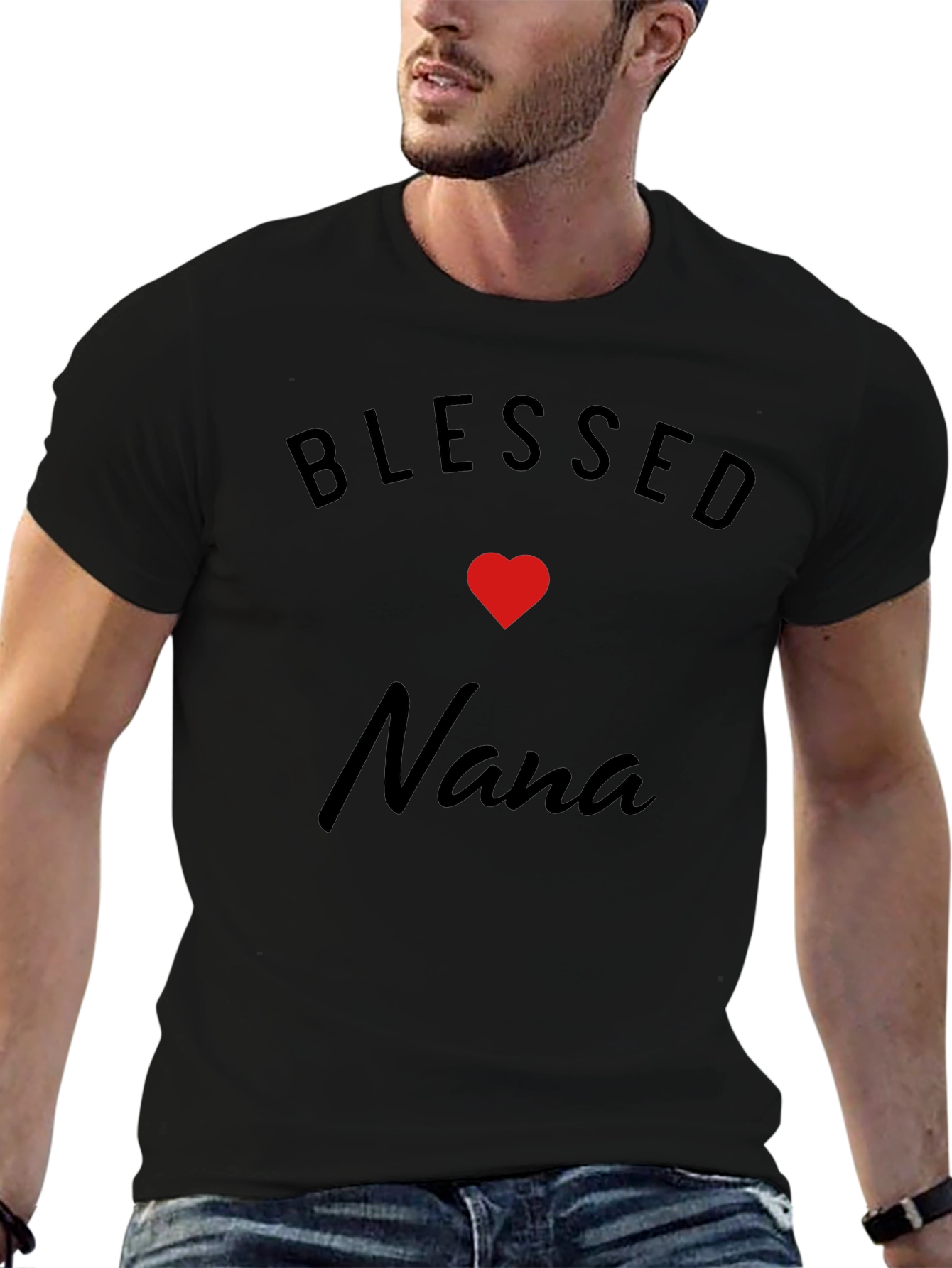 Blessed Nana T-Shirt - Black Cotton Blend