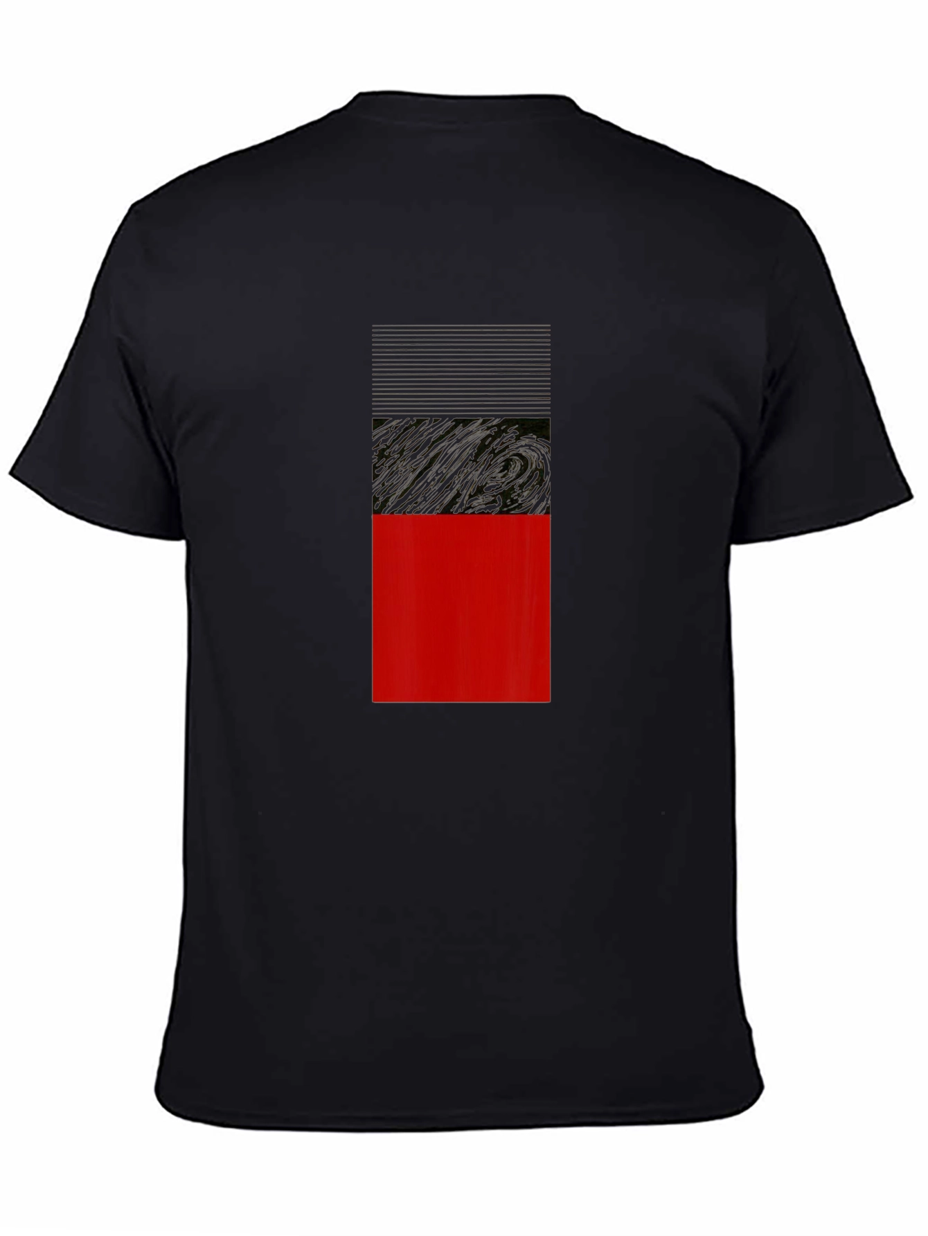 Modern Block T-Shirt - Black with Red Accent