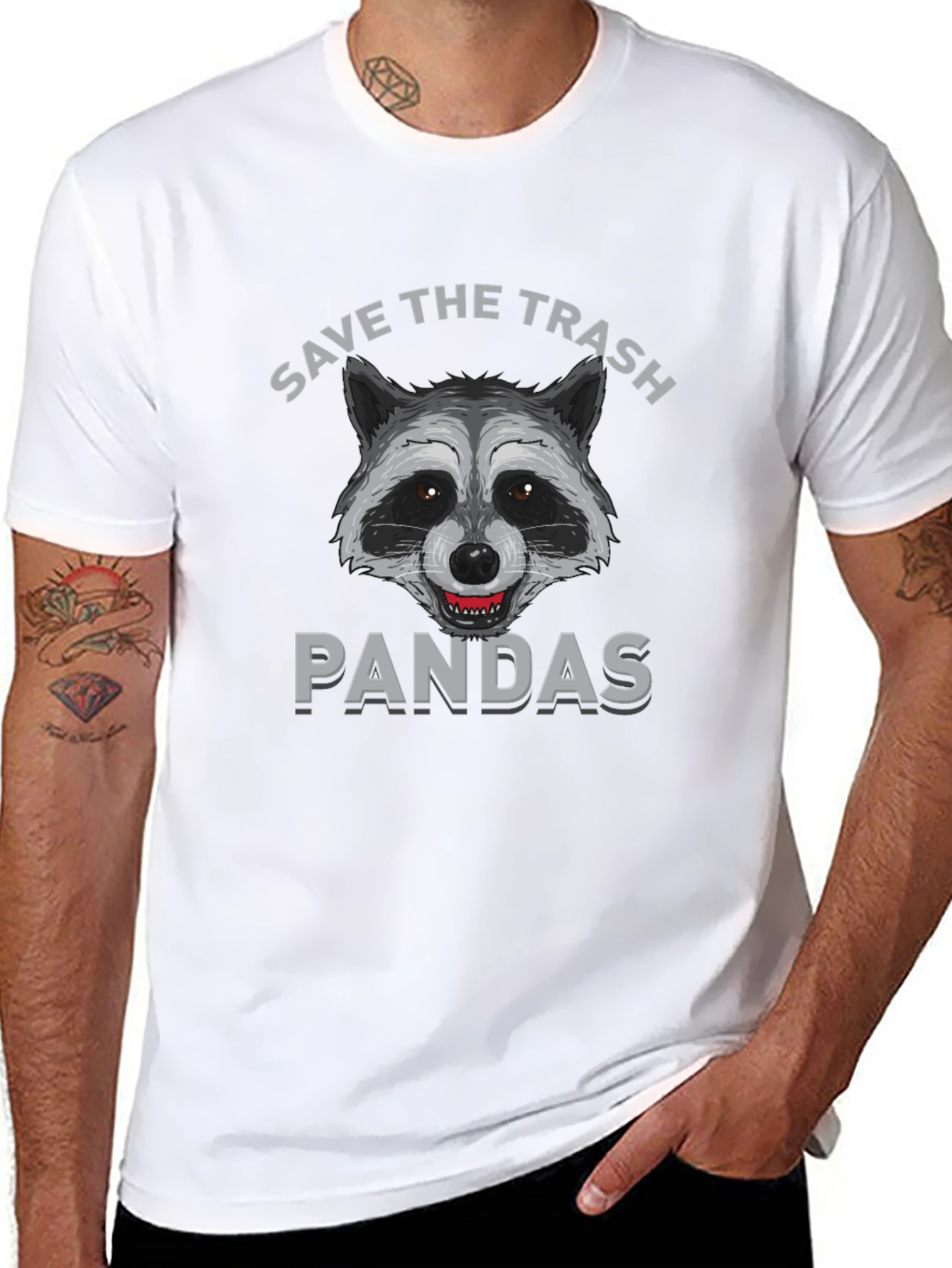 Save the Trash Pandas Funny Raccoon Graphic T-Shirt