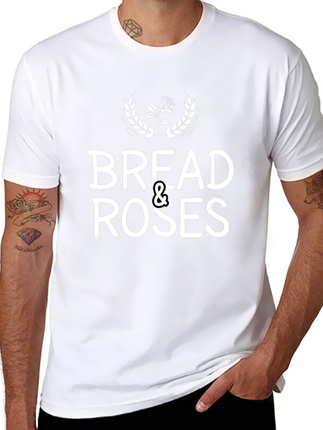 Bread & Roses Graphic Tee - Black