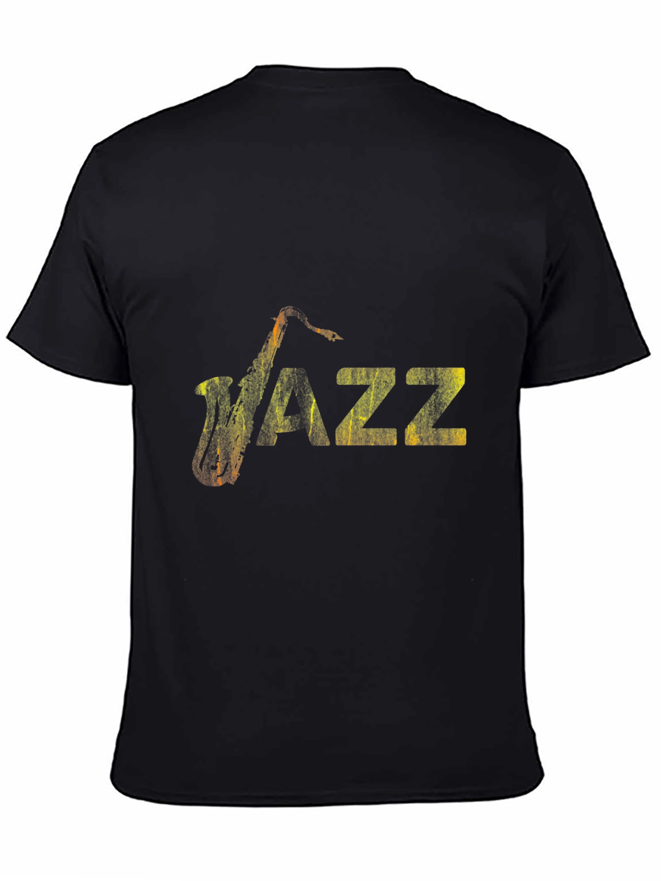 Jazz Music Graphic Tee - Black Cotton Saxophone Shirt