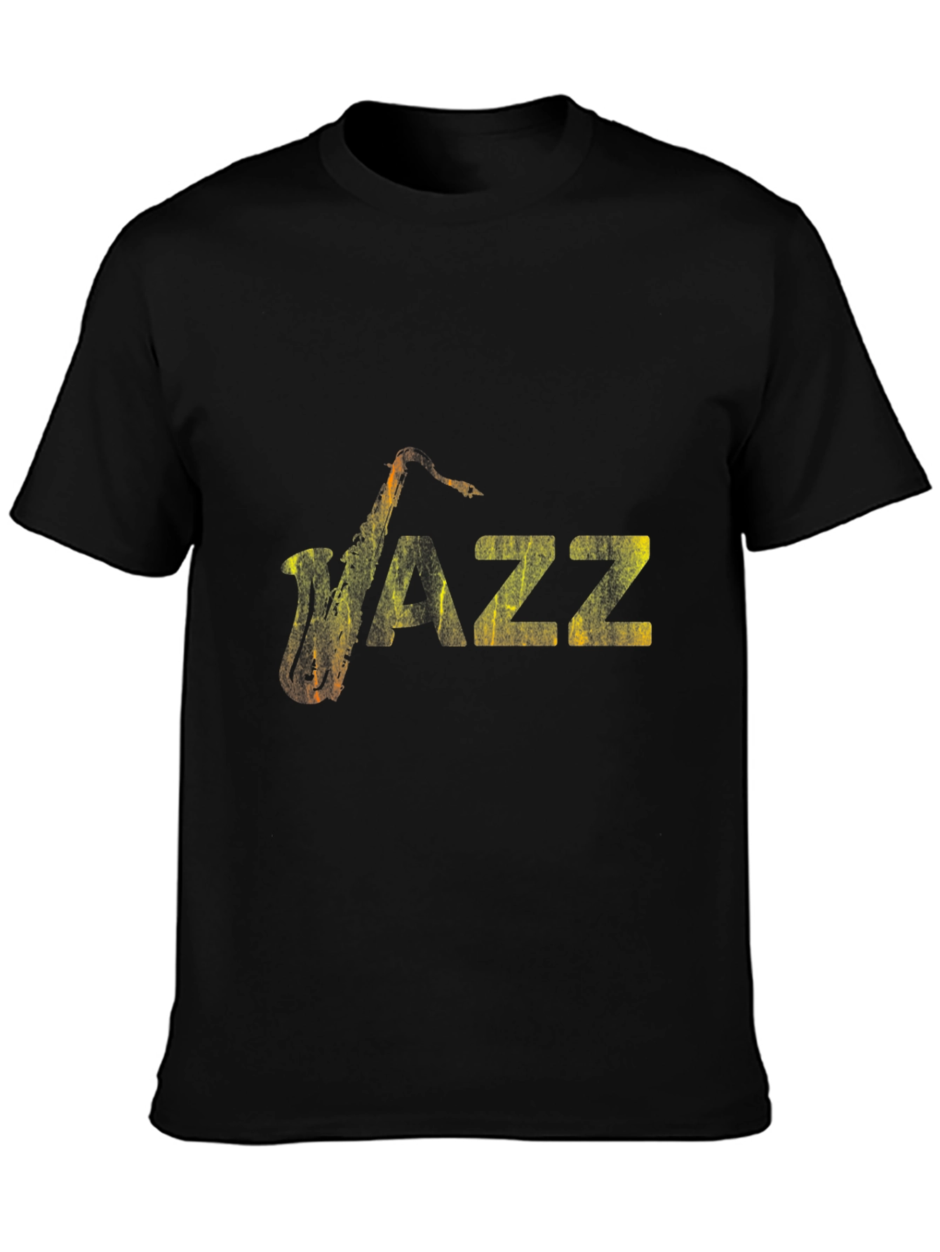 Jazz Music Graphic Tee - Black Cotton Saxophone Shirt