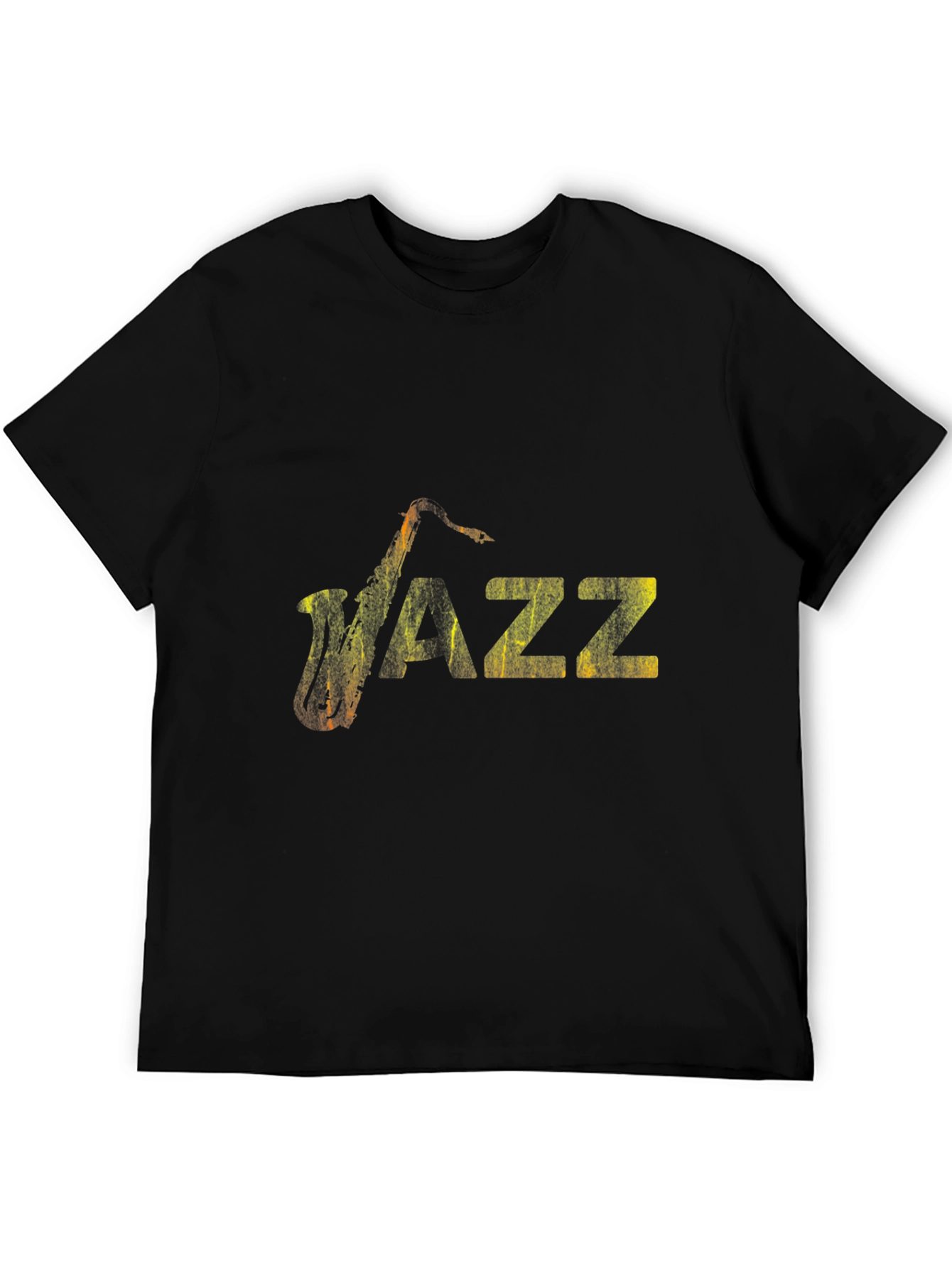 Jazz Music Graphic Tee - Black Cotton Saxophone Shirt
