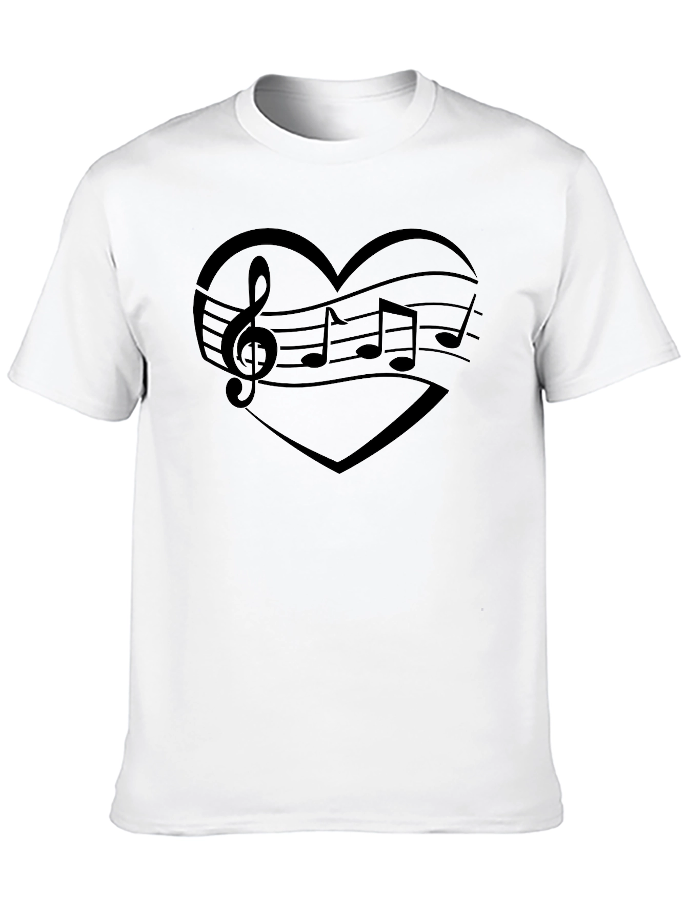 Music Heart Graphic Tee - Mens Black T-Shirt