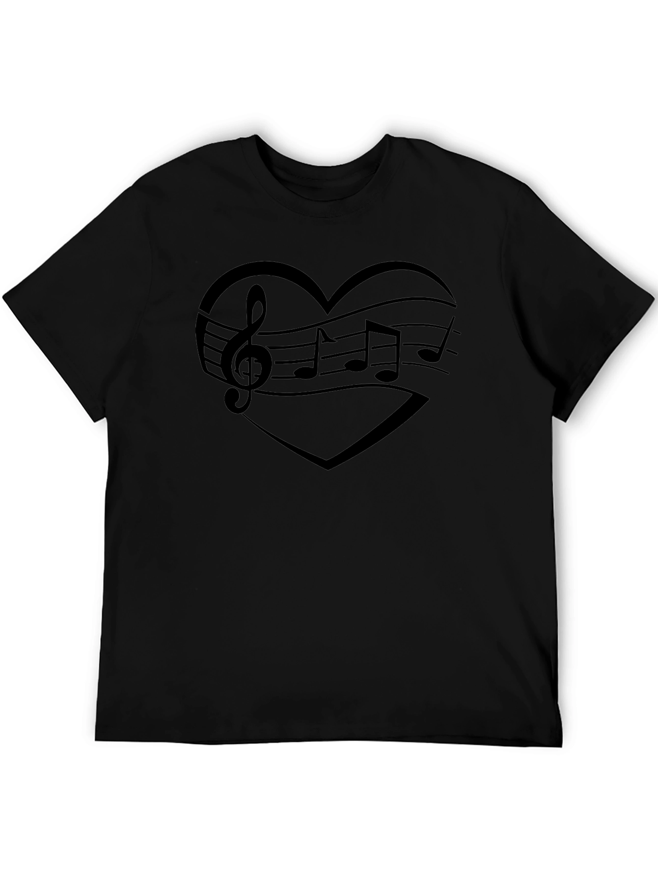 Music Heart Graphic Tee - Mens Black T-Shirt