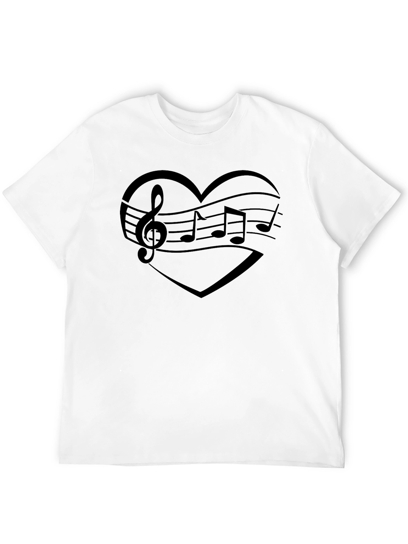 Music Heart Graphic Tee - Mens Black T-Shirt