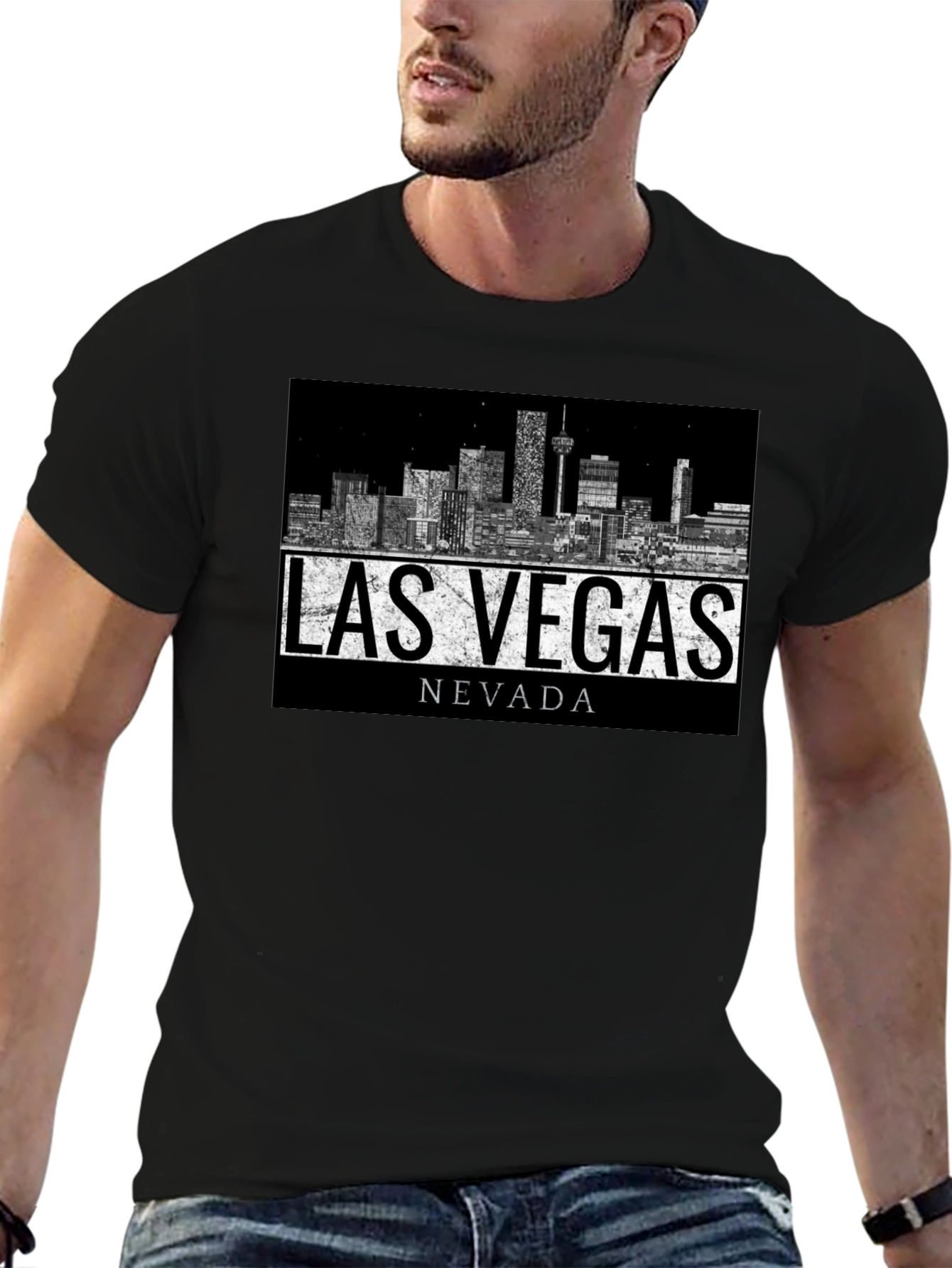 Las Vegas Nevada Skyline Graphic Print T-Shirt
