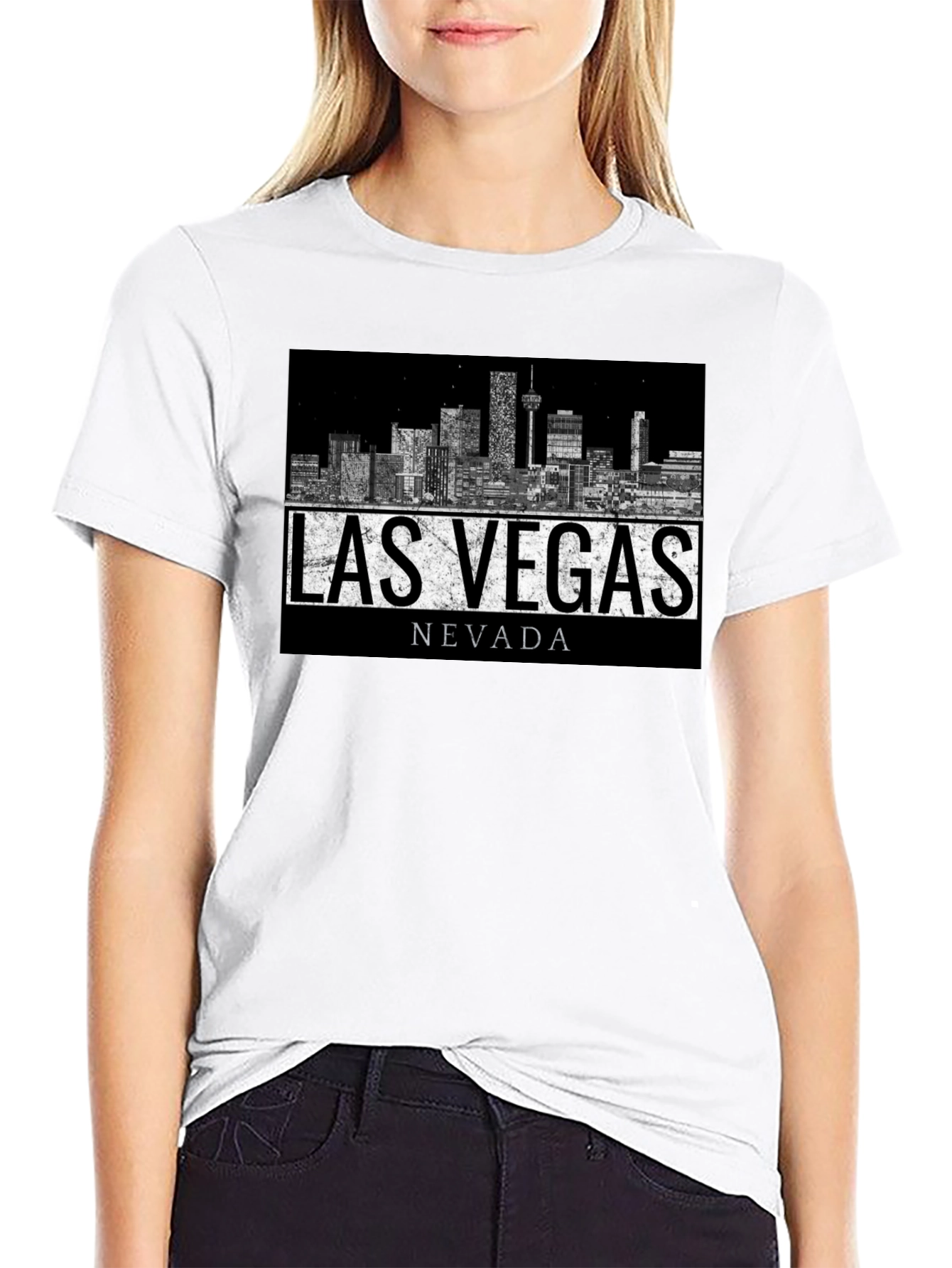Las Vegas Nevada Skyline Graphic Print T-Shirt