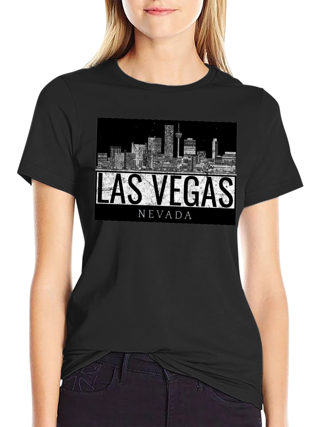 Las Vegas Nevada Skyline Graphic Print T-Shirt