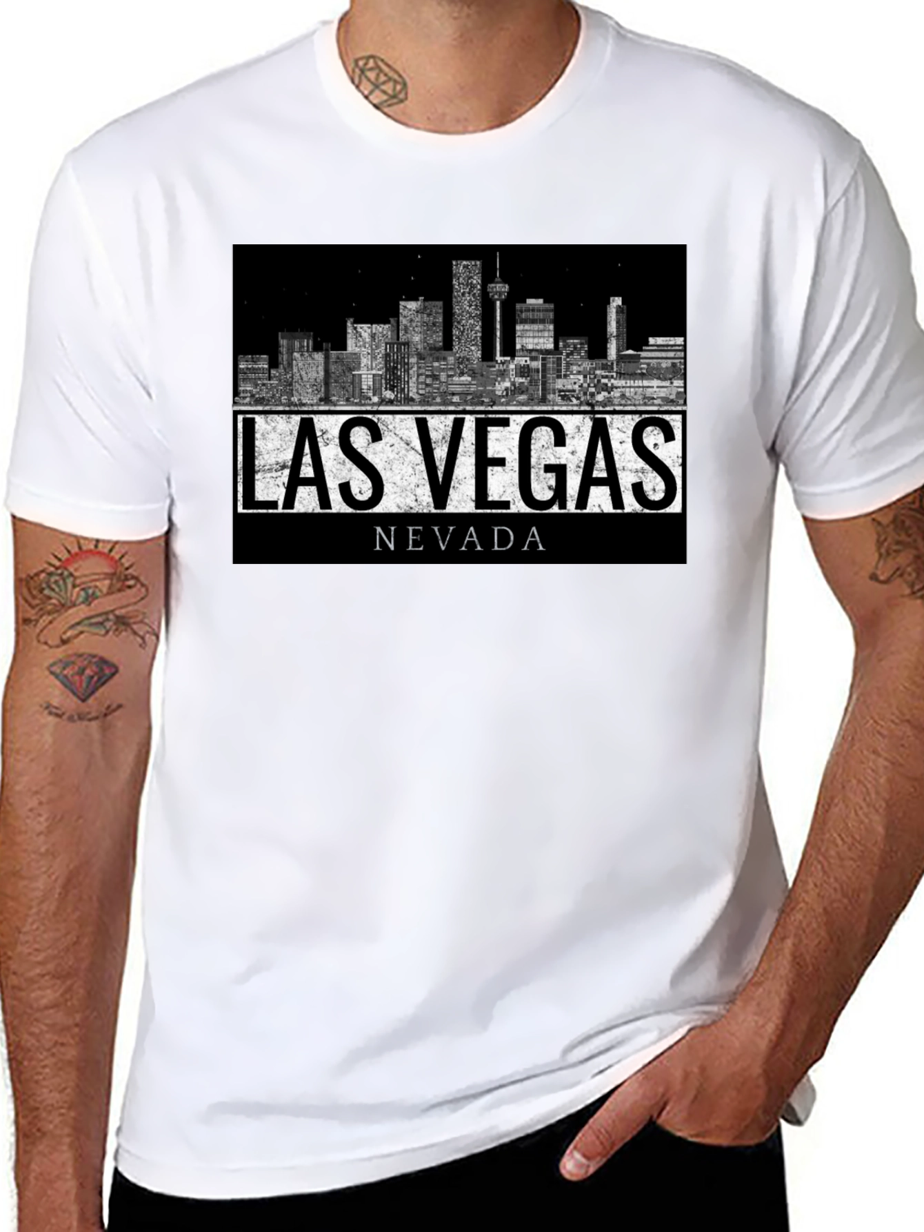 Las Vegas Nevada Skyline Graphic Print T-Shirt