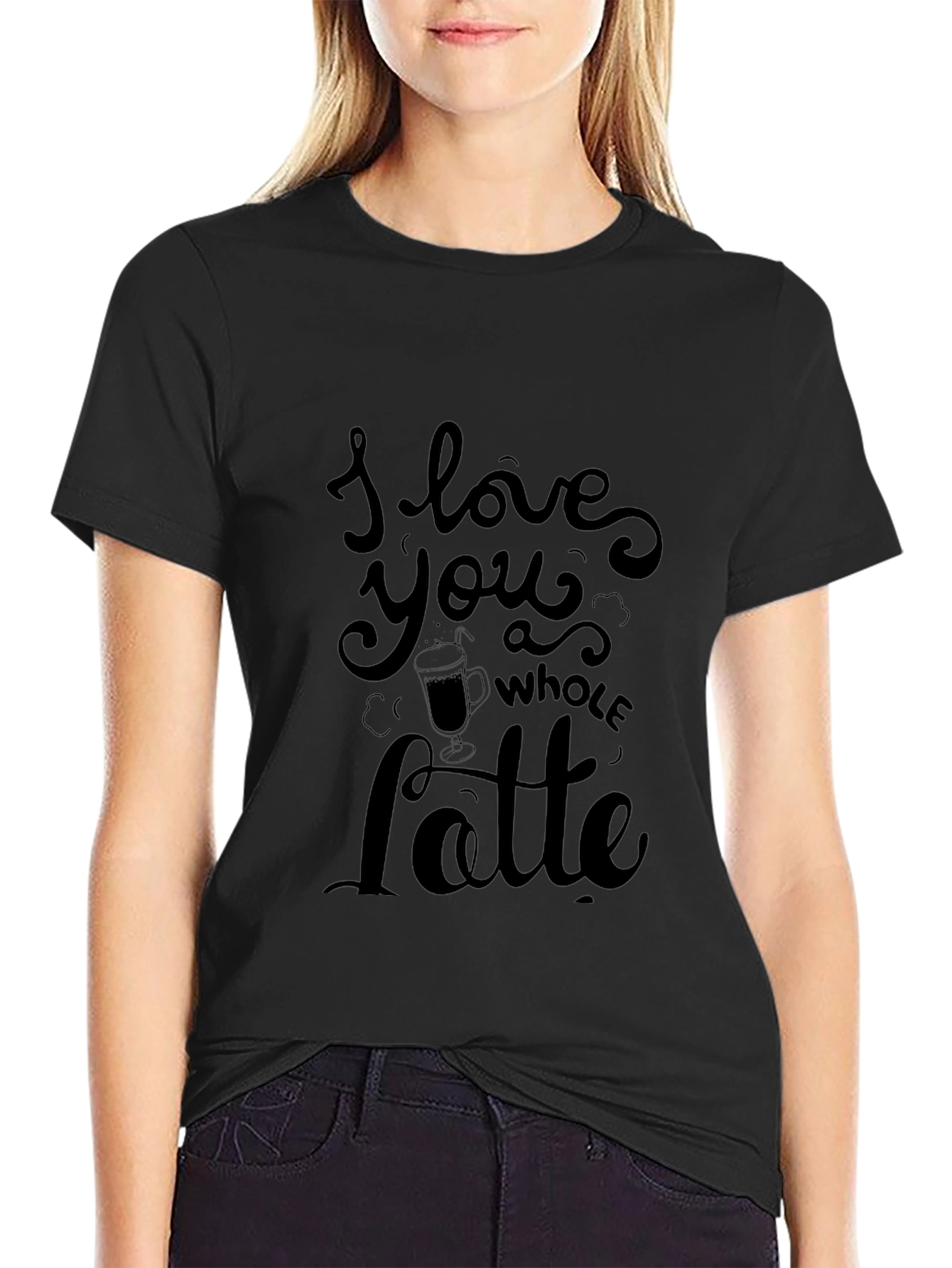 I Love You Whole Latte Black T-Shirt