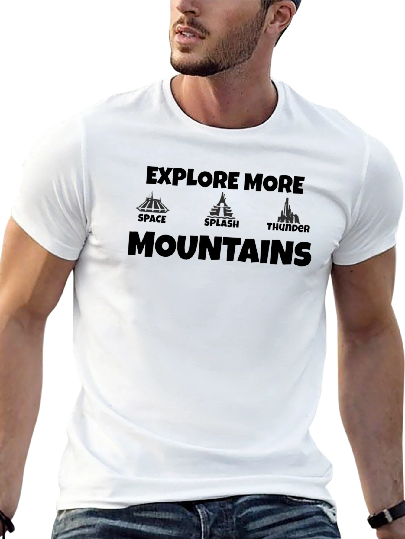 Explore More Mountains Black Graphic T-Shirt