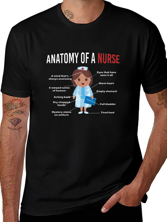 Anatomy of a Nurse Funny Graphic Tee