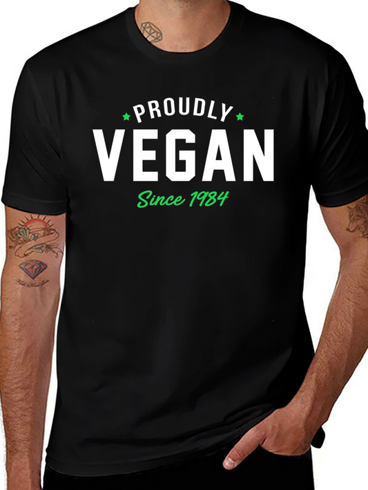 Proudly Vegan Since 1984 Black T-Shirt