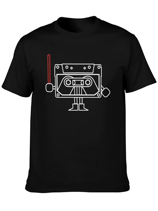 Cassette Tape Robot T-Shirt - Black Graphic Tee