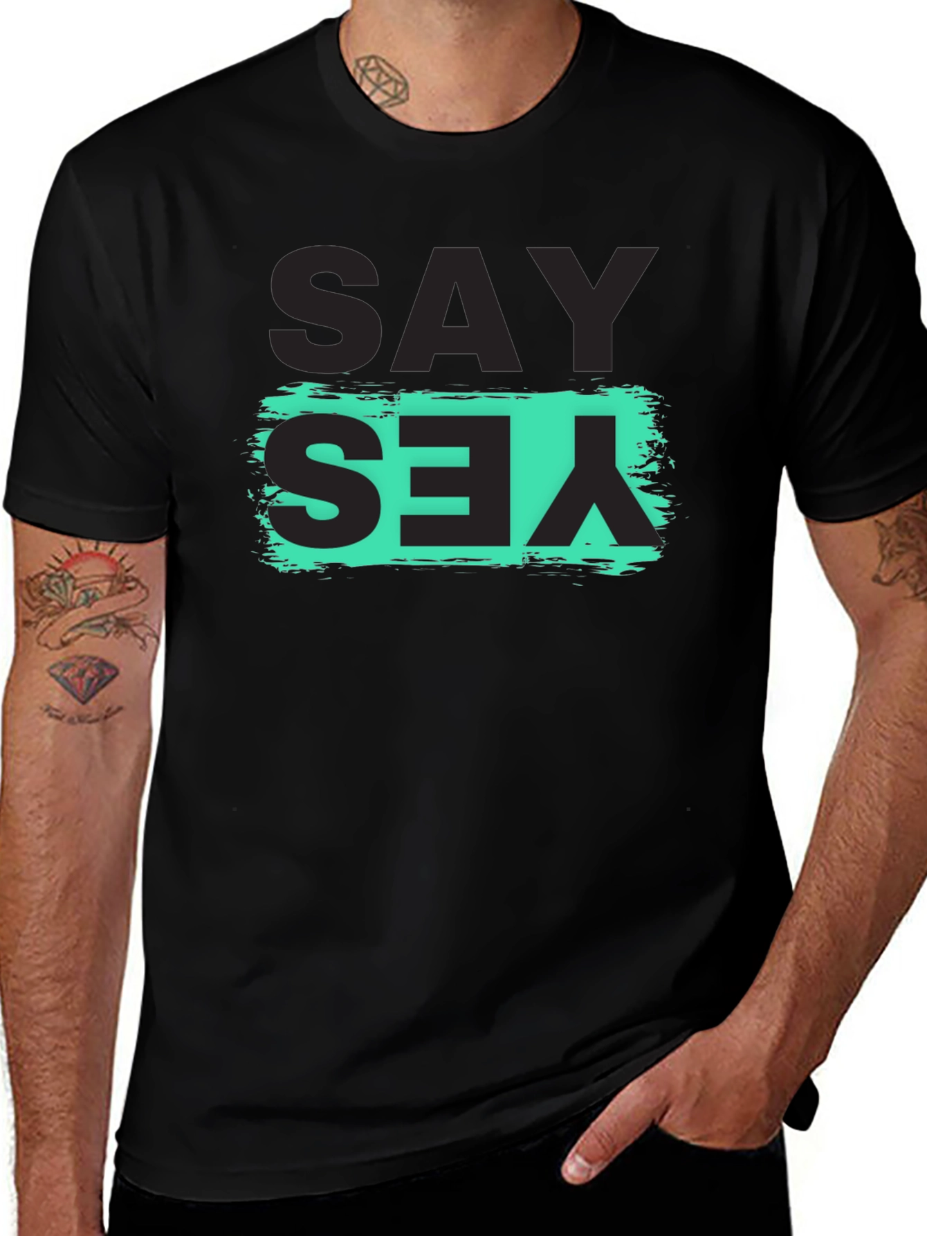 Say Yes Graphic Tee - Trendy T-Shirt