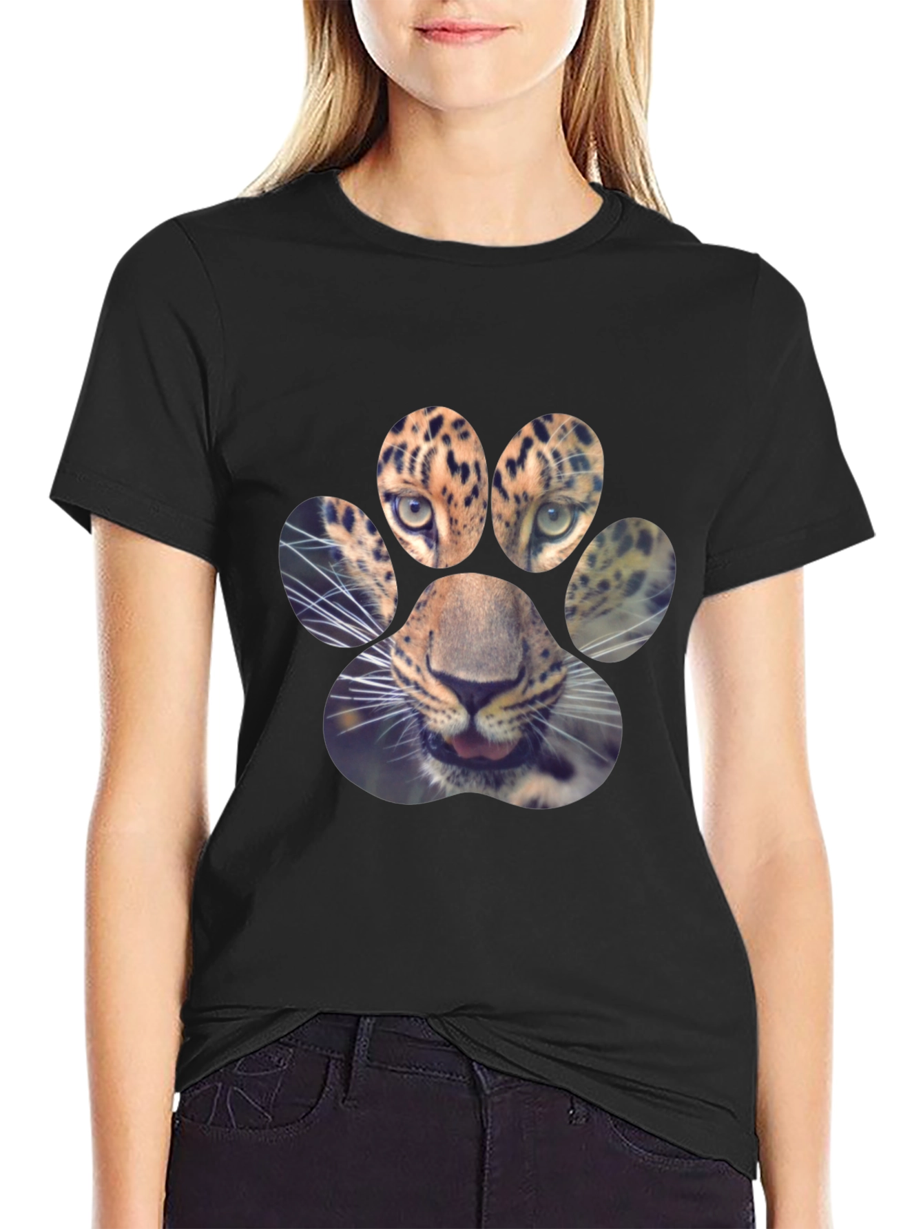 Leopard Paw Print Graphic Tee