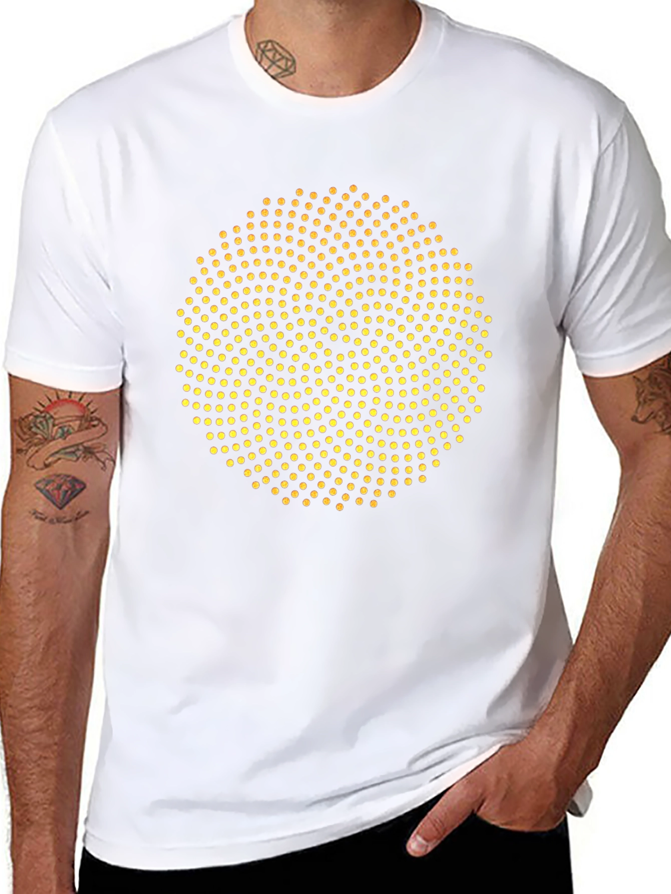 Dotted Circle Graphic T-Shirt - Modern Design