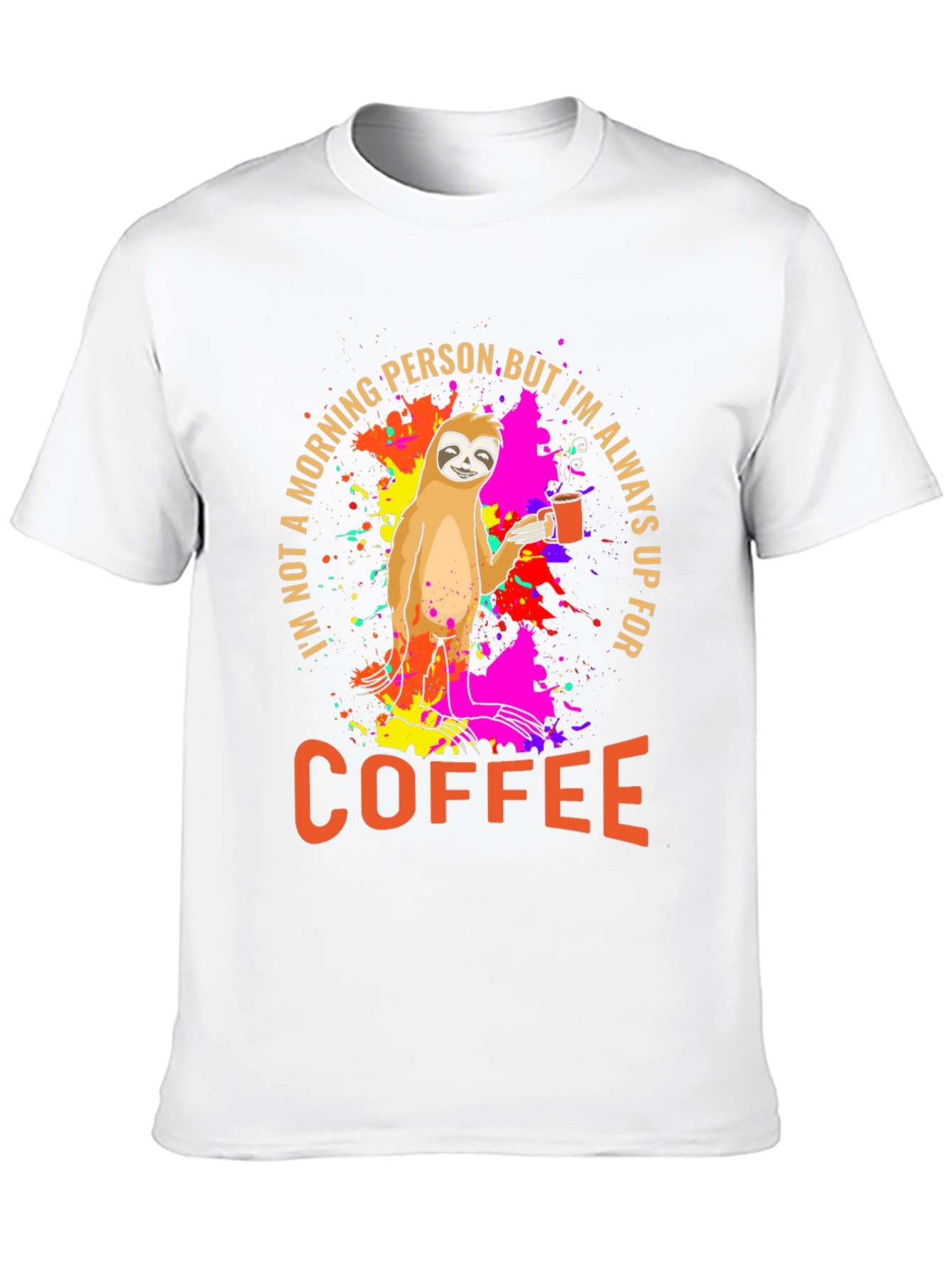 Sloth Coffee T-Shirt - Morning Person Funny Tee