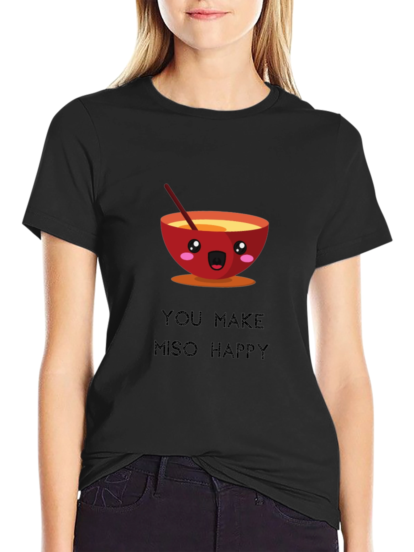 Miso Happy T-Shirt Funny Cute Ramen Bowl Graphic Tee
