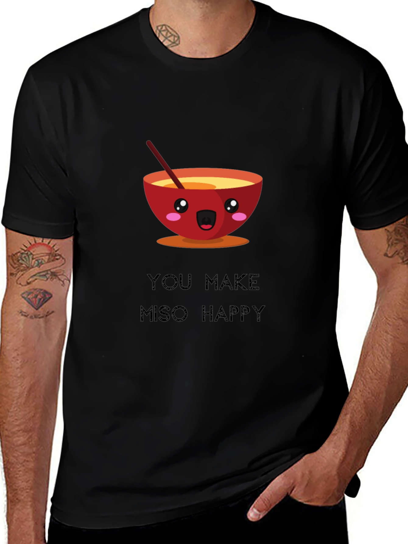 Miso Happy T-Shirt Funny Cute Ramen Bowl Graphic Tee