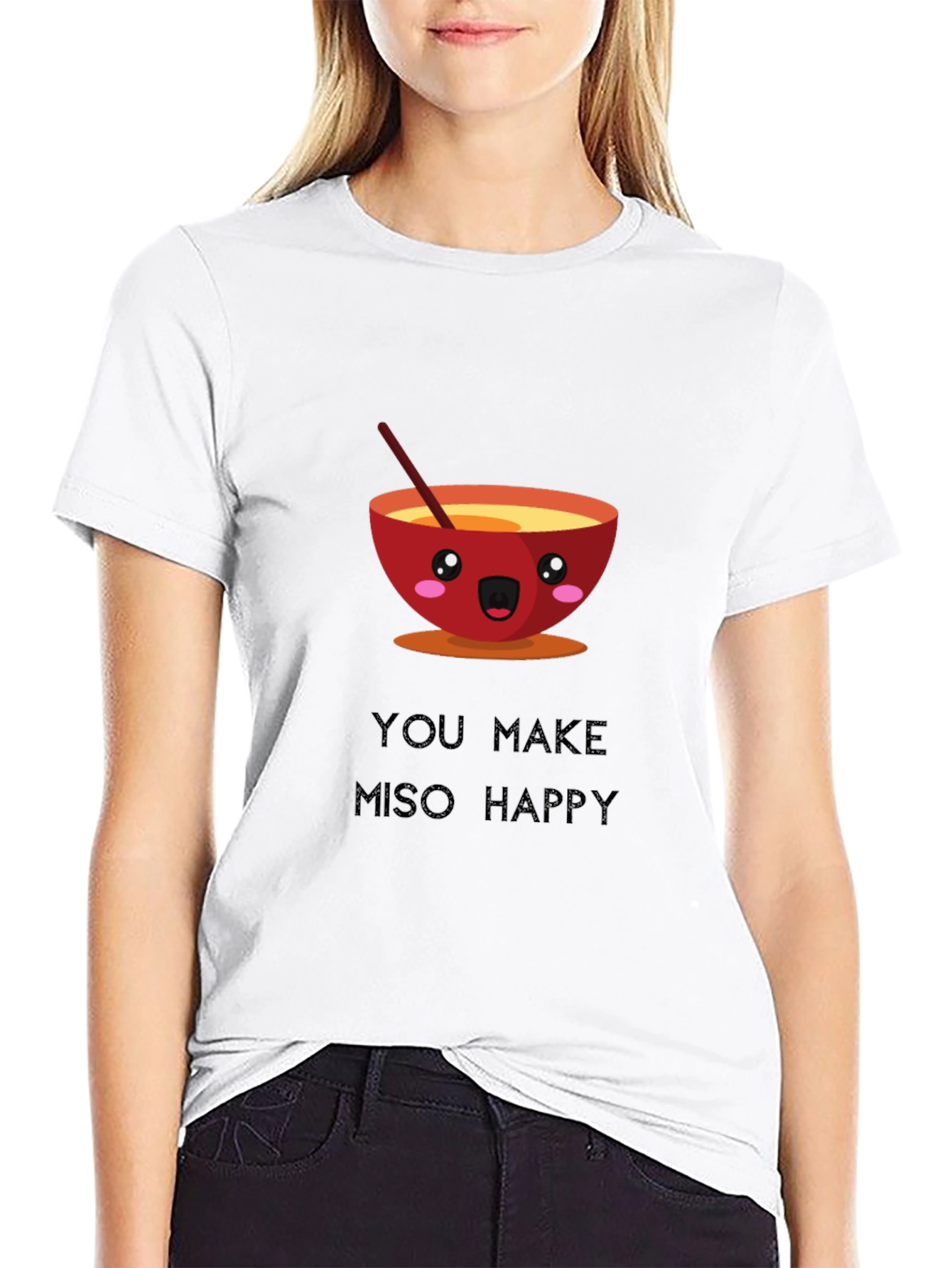 Miso Happy T-Shirt Funny Cute Ramen Bowl Graphic Tee