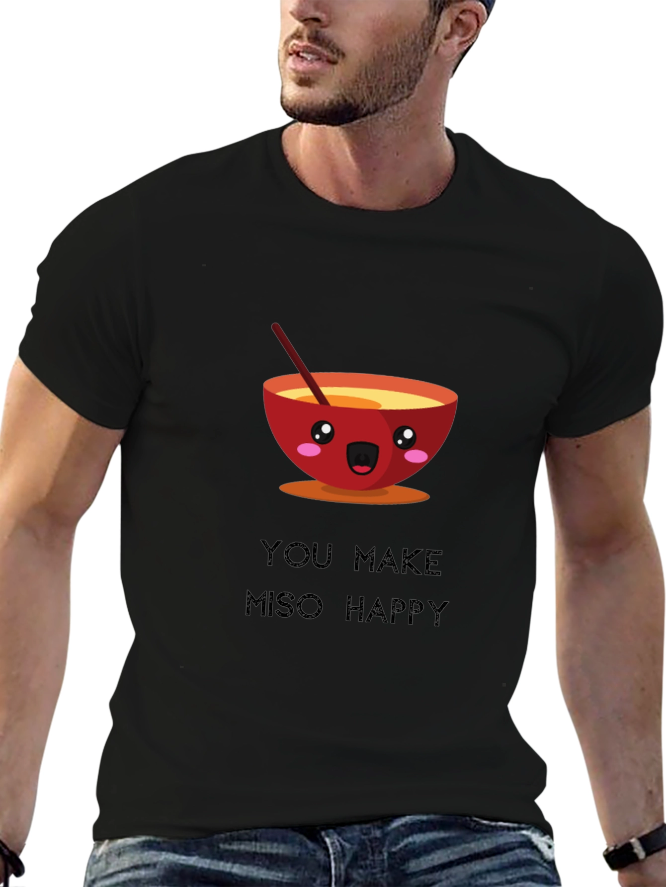 Miso Happy T-Shirt Funny Cute Ramen Bowl Graphic Tee