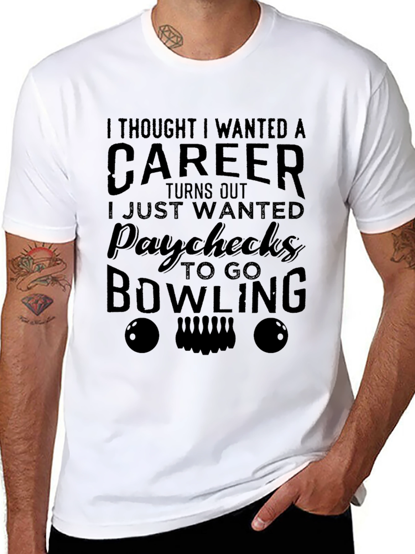 Bowling Paychecks T-Shirt - Funny Bowling Lover Tee