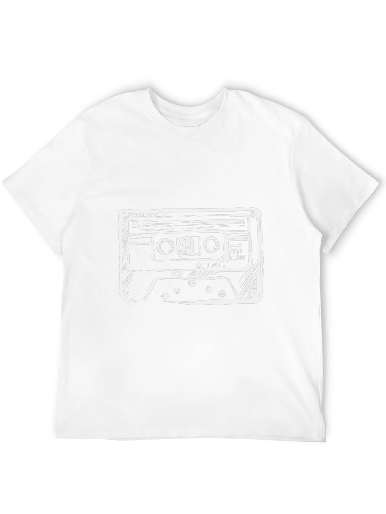 Retro Cassette Tape Graphic Tee - Black Cotton T-Shirt