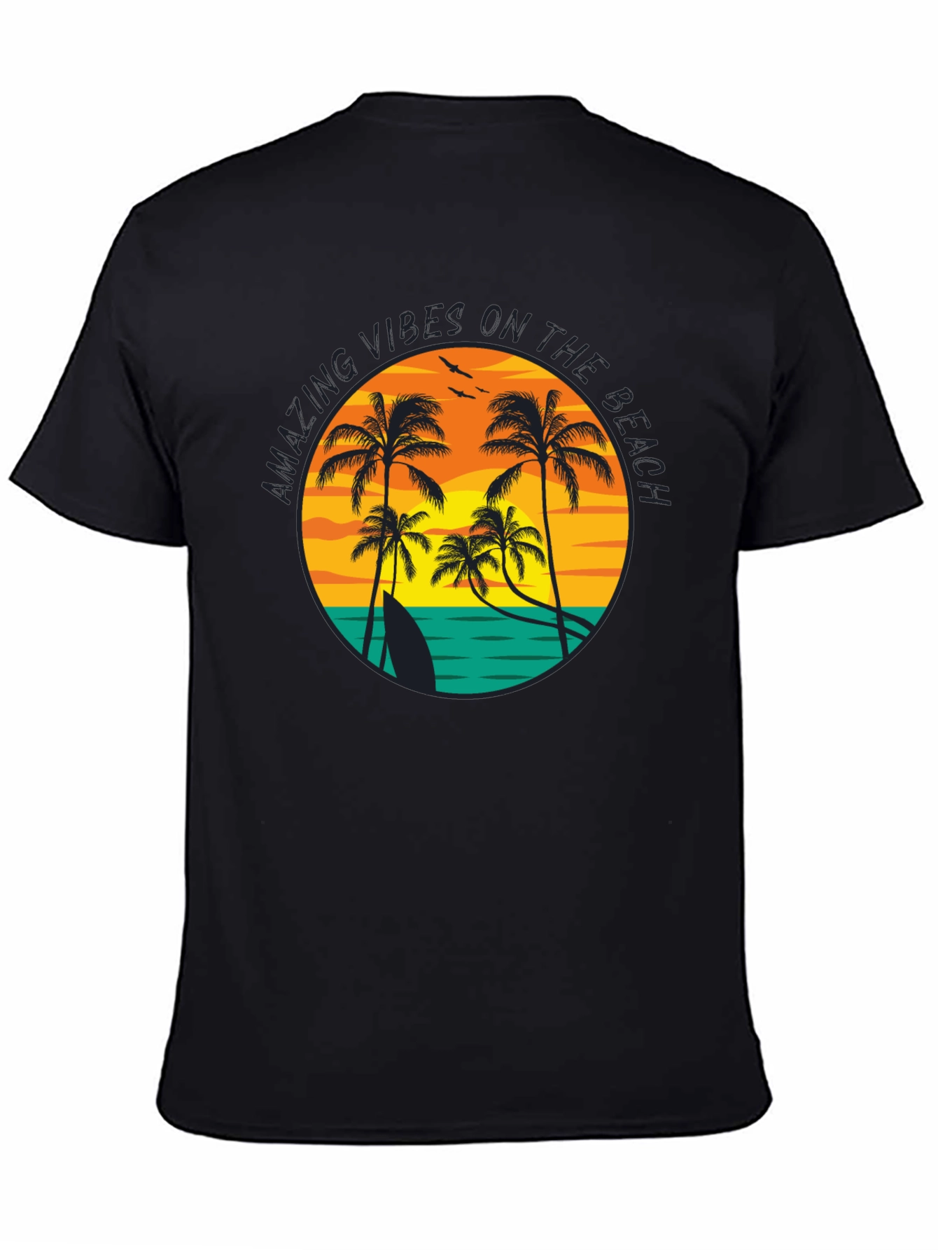 Beach Vibes Graphic T-Shirt - Tropical Palm Tree Design