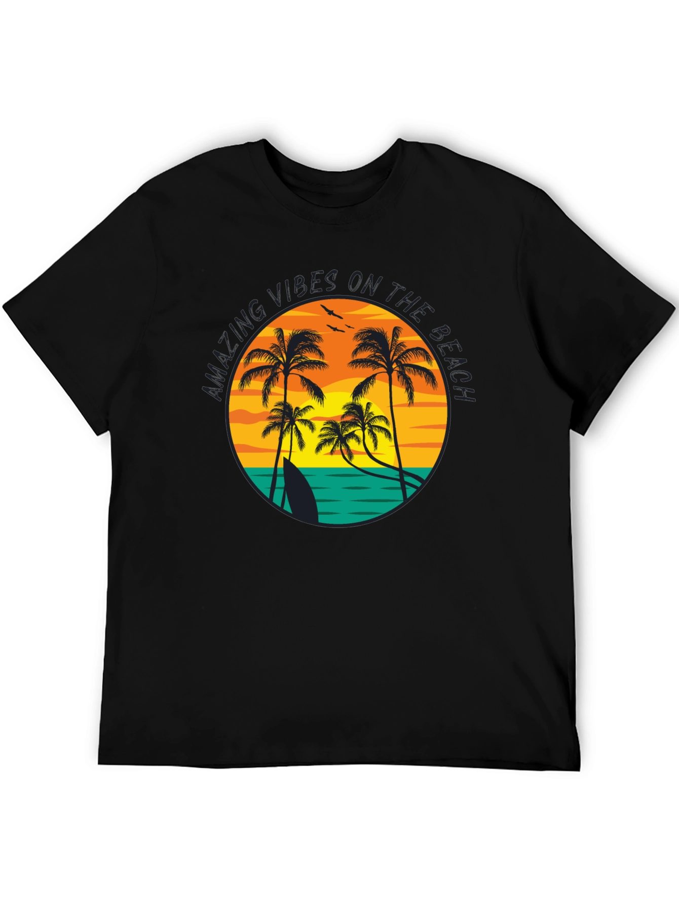 Beach Vibes Graphic T-Shirt - Tropical Palm Tree Design