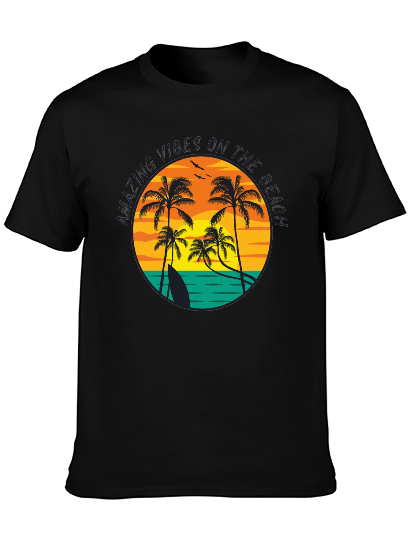 Beach Vibes Graphic T-Shirt - Tropical Palm Tree Design