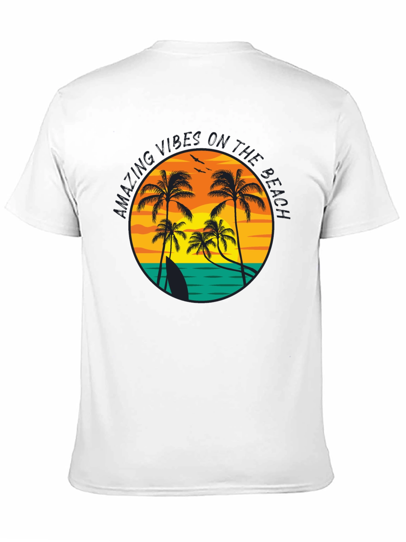 Beach Vibes Graphic T-Shirt - Tropical Palm Tree Design