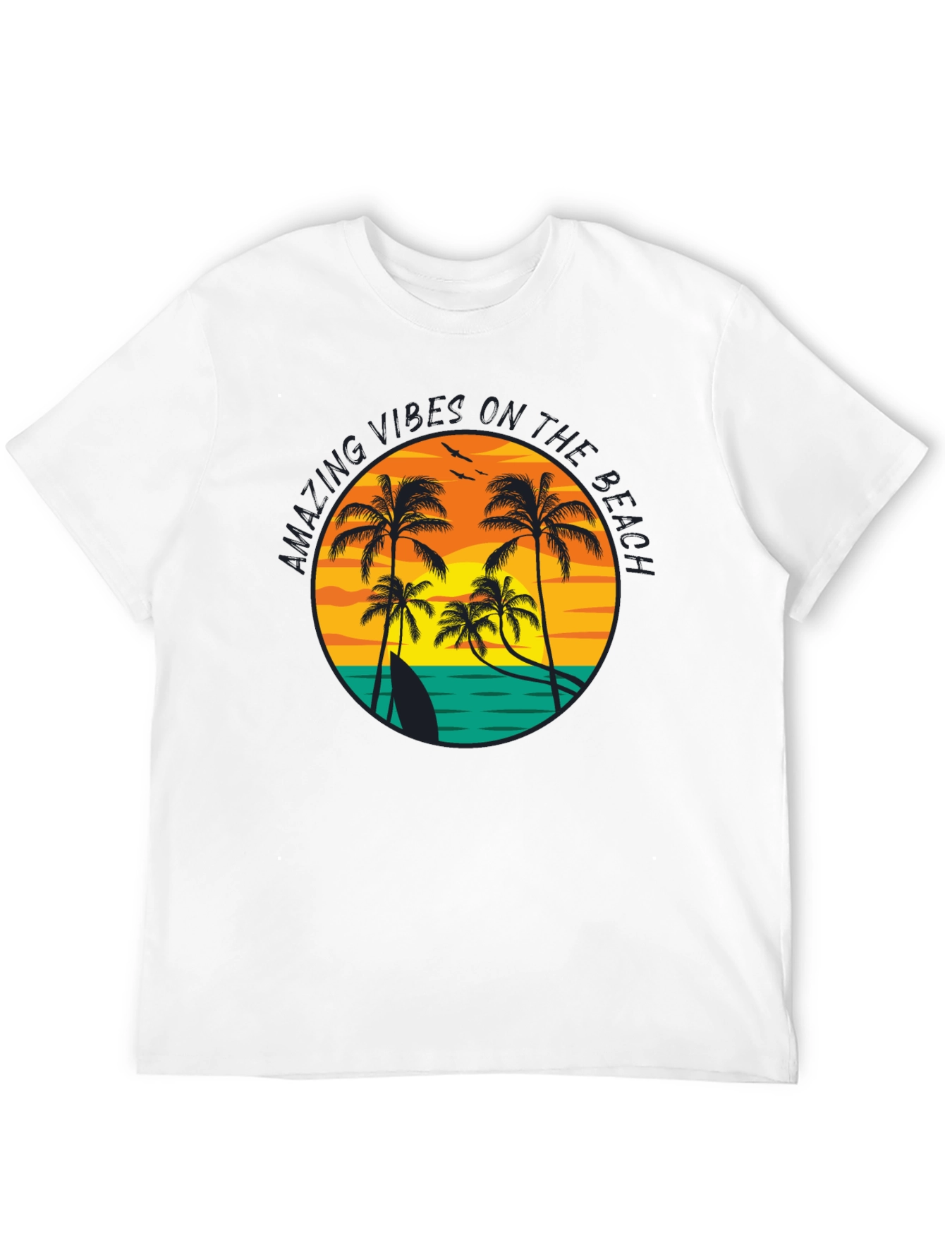 Beach Vibes Graphic T-Shirt - Tropical Palm Tree Design