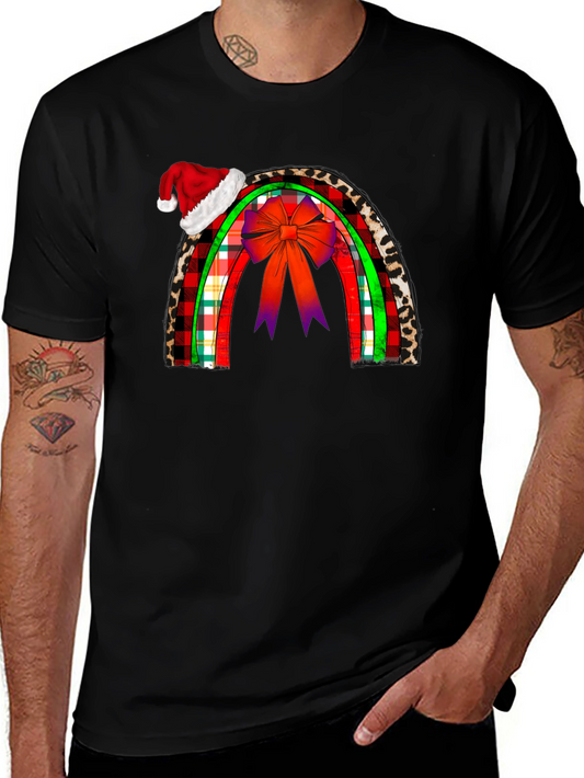 Holiday Rainbow Santa Hat Graphic Tee