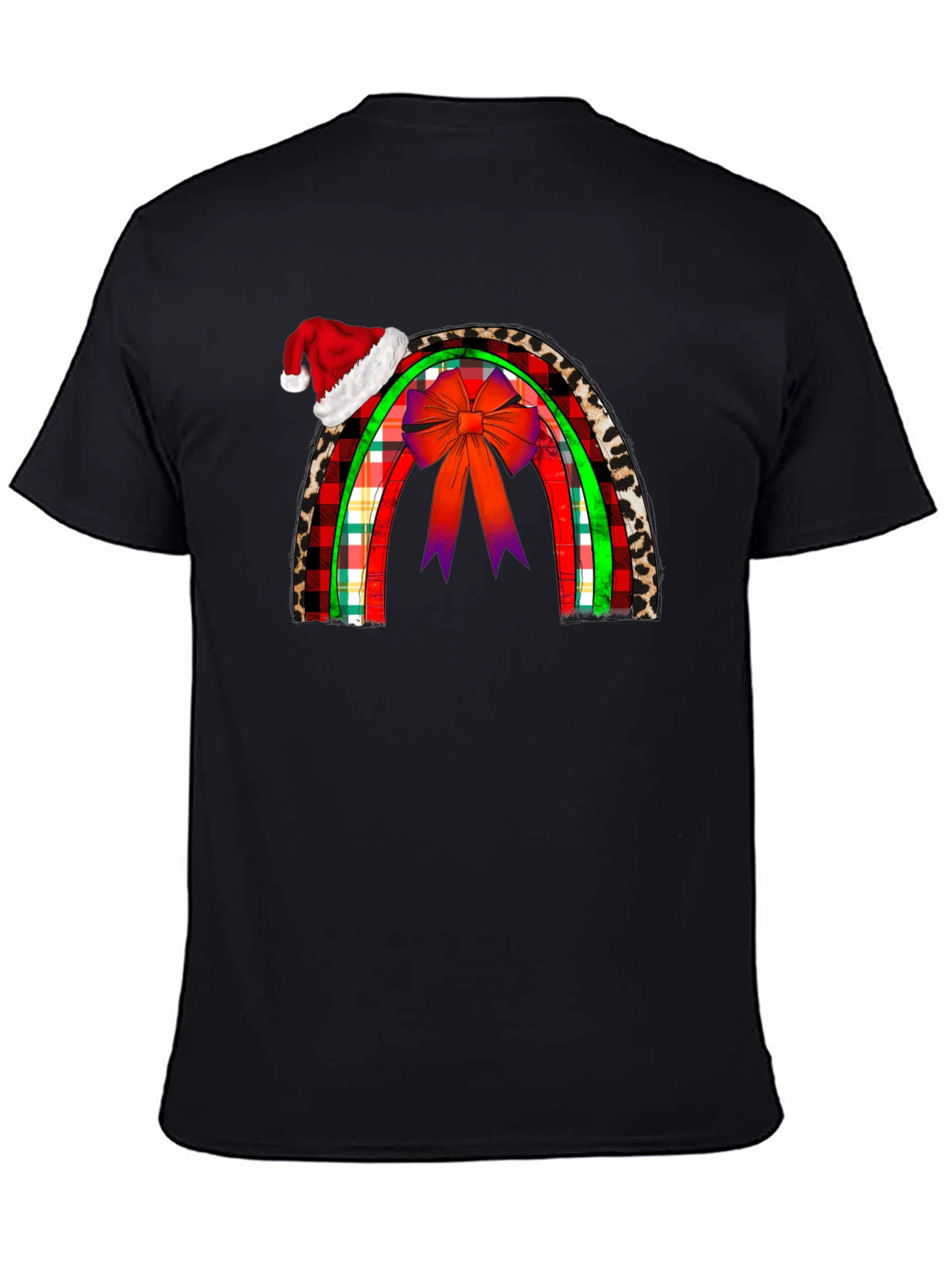 Holiday Rainbow Santa Hat Graphic Tee