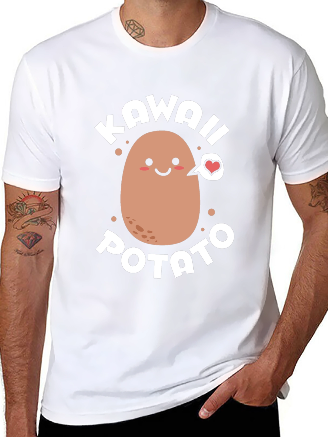 Kawaii Potato Graphic T-Shirt - Cute & Comfortable