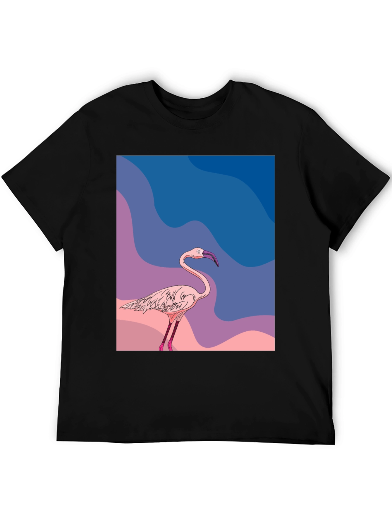 Flamingo Graphic Tee - Stylish Mens Black T-Shirt