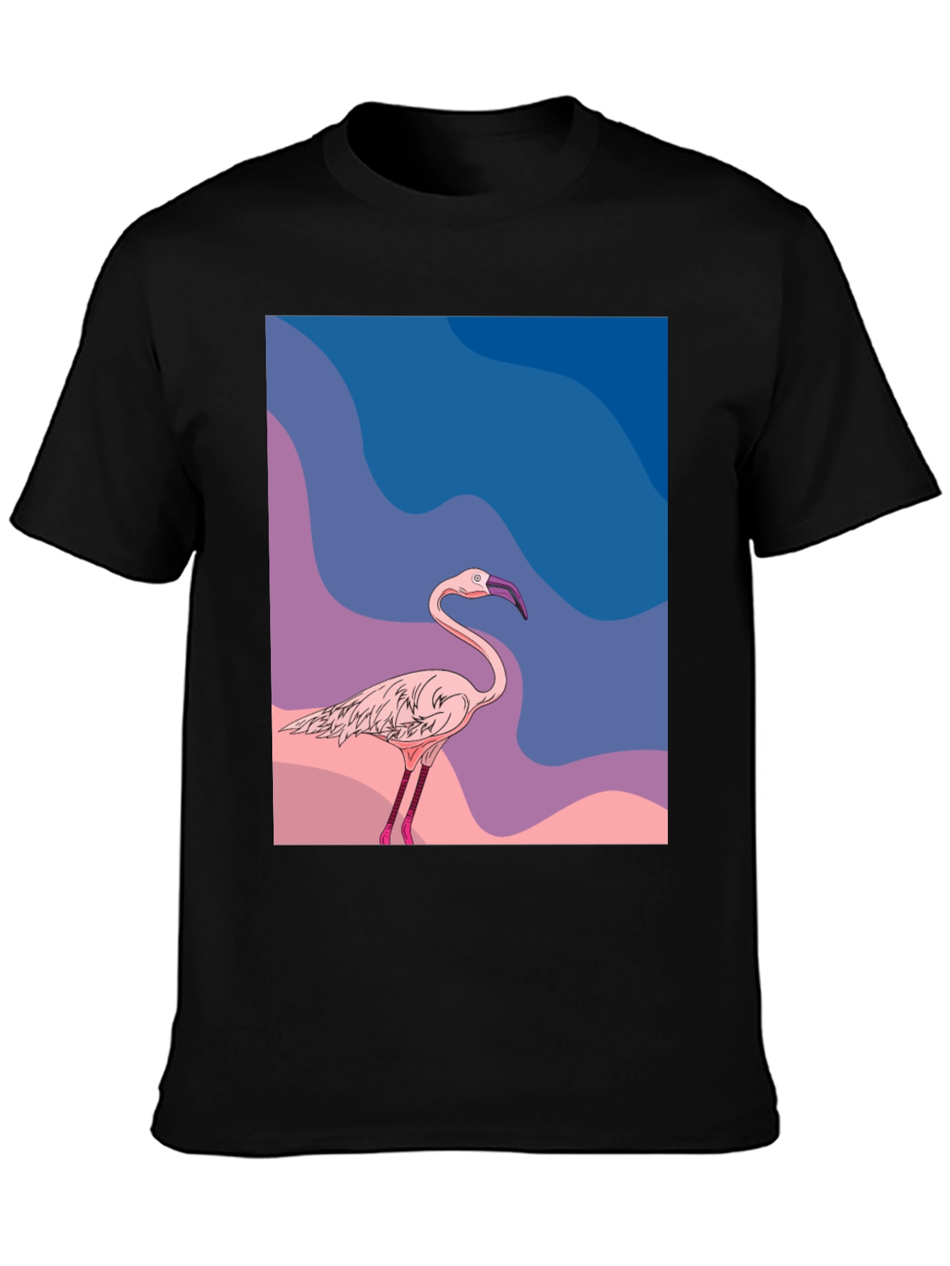 Flamingo Graphic Tee - Stylish Mens Black T-Shirt
