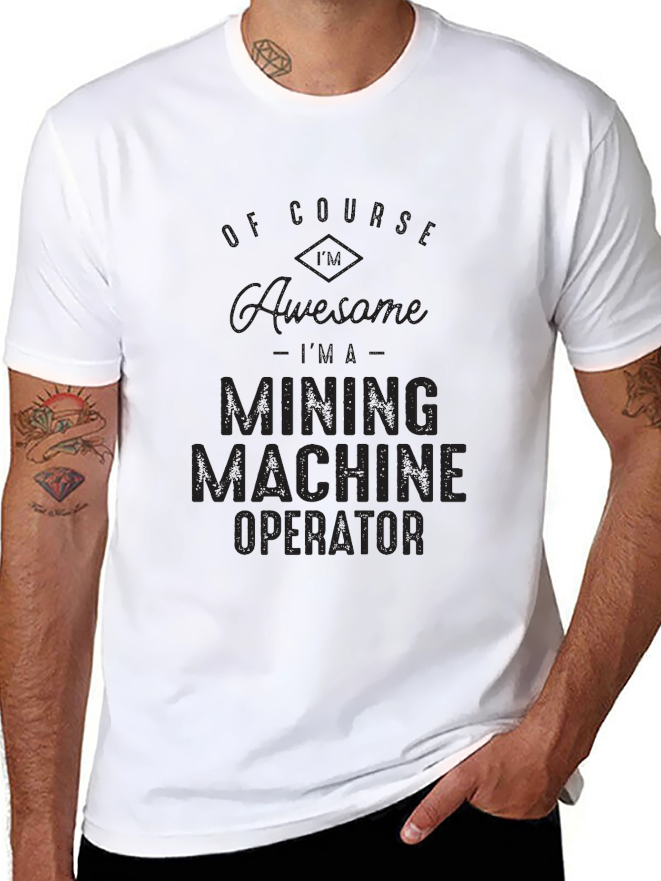 Mining Machine Operator Black Graphic Tee