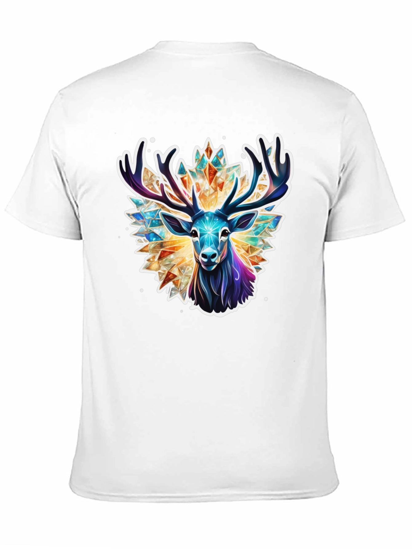 Geometric Deer Graphic Tee - Black