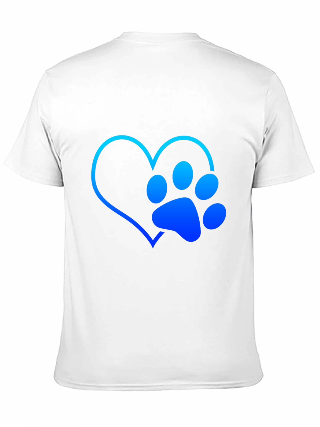 Dog Lover Heart Paw Print Graphic Tee - Black