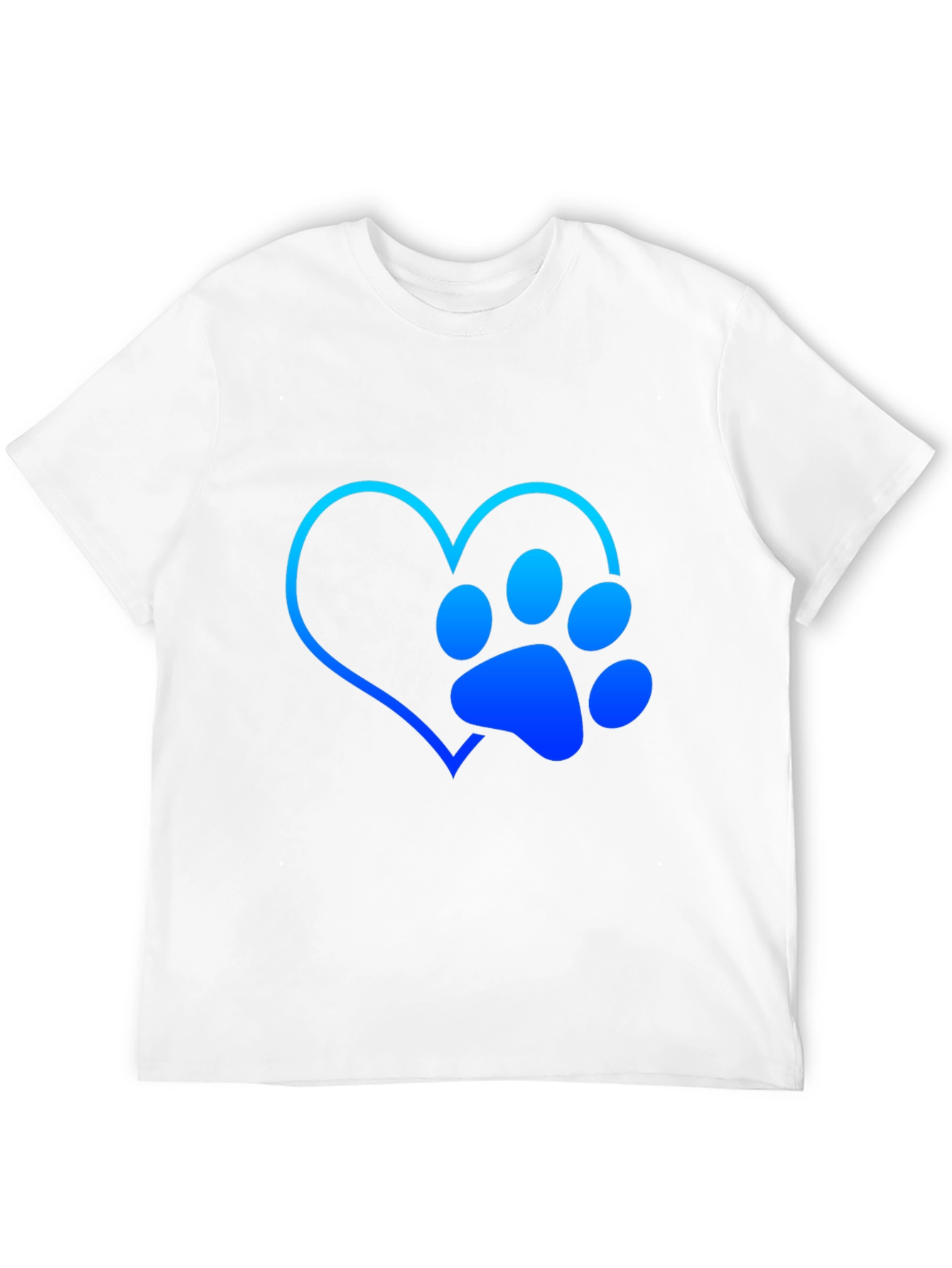 Dog Lover Heart Paw Print Graphic Tee - Black