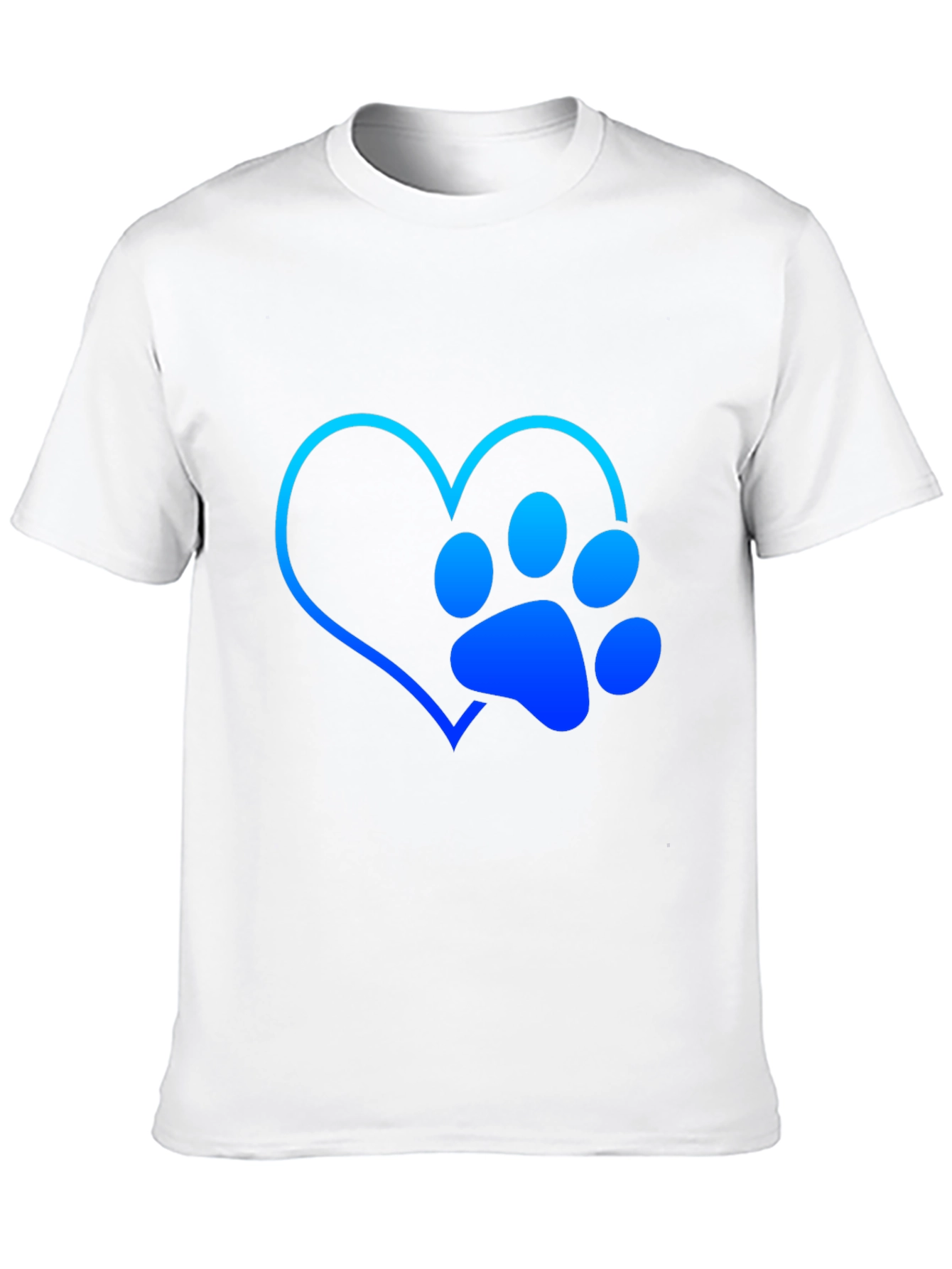 Dog Lover Heart Paw Print Graphic Tee - Black