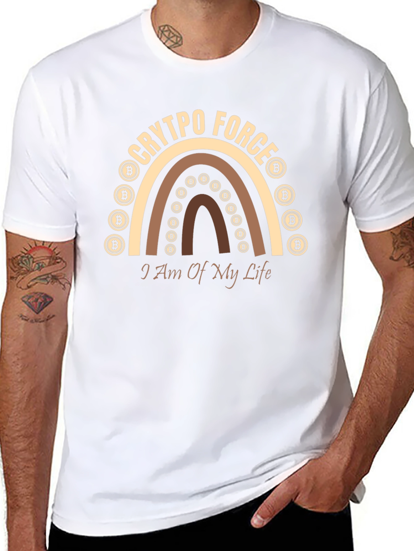 Crypto Force Bitcoin Rainbow T-Shirt